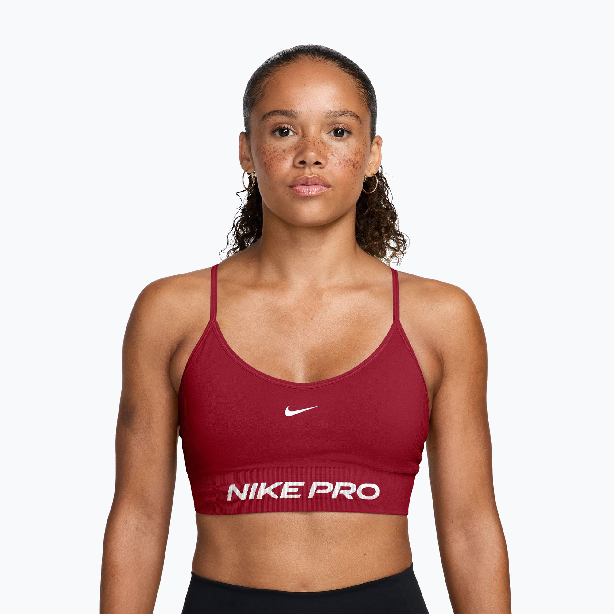 Biustonosz treningowy Nike Pro Seamless tough red/white
