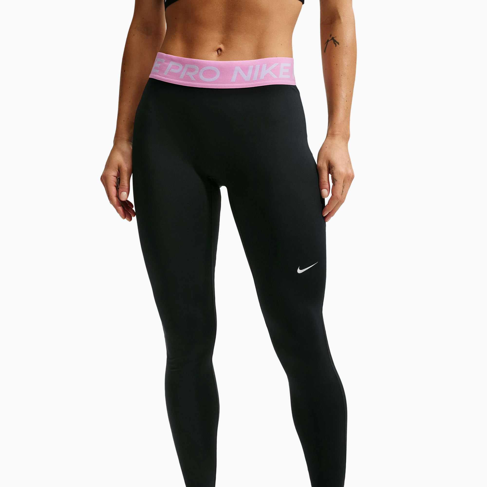 Legginsy damskie Nike Pro black/pink rise/white 