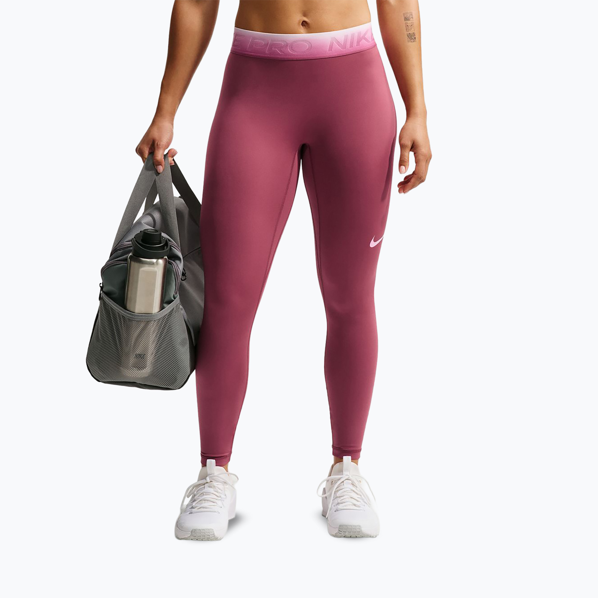 Legginsy damskie Nike Pro pink smoke/pink rise