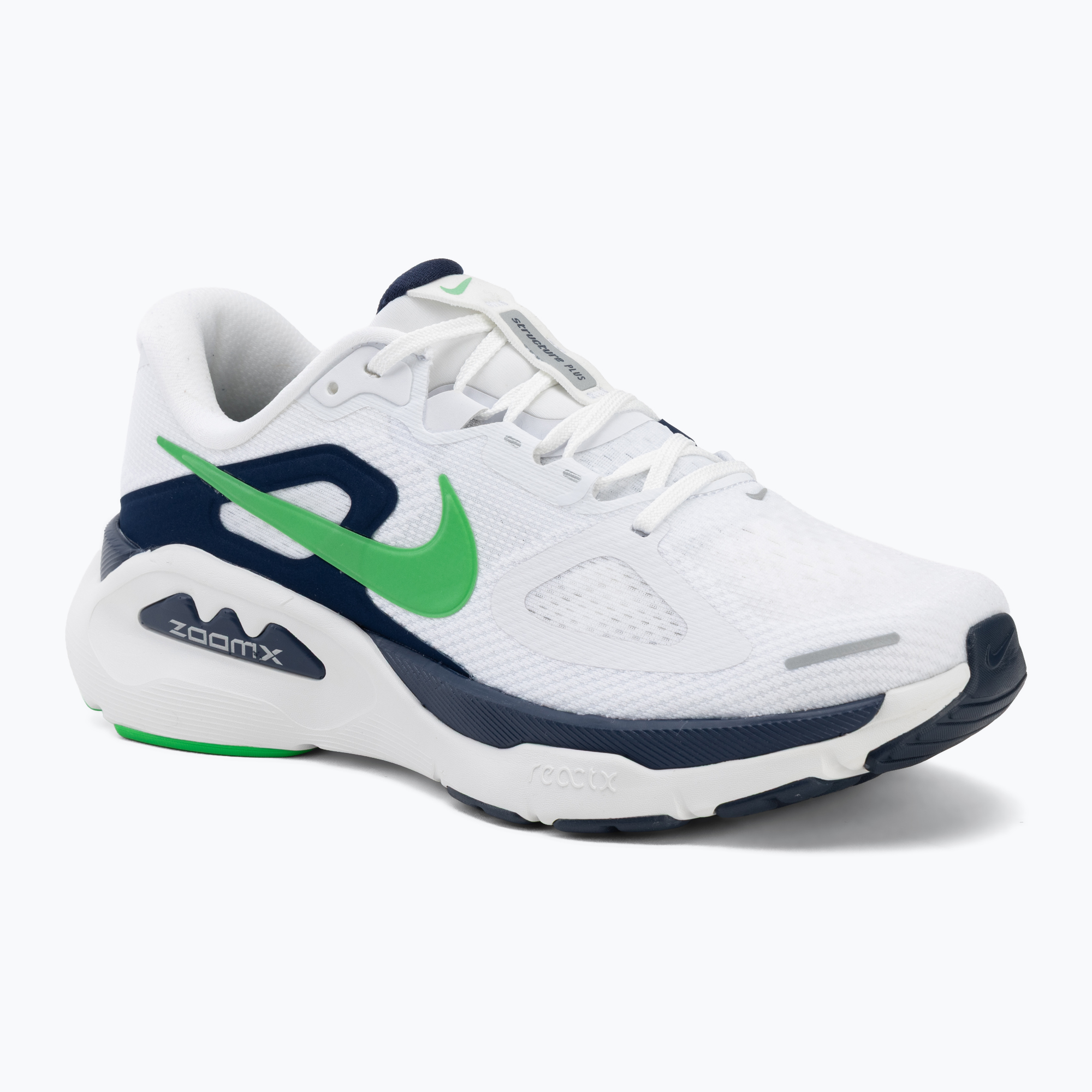 Herren-Laufschuhe Nike Structure Plus white/midnight navy/green spark