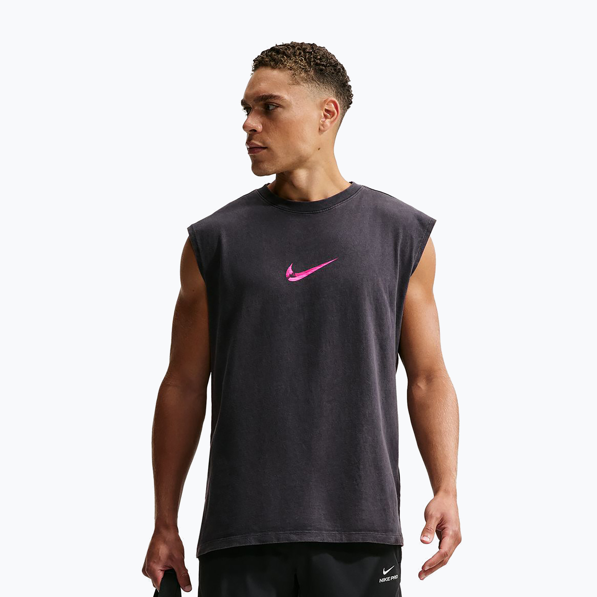 Koszulka treningowa męska Nike Sleeveless T-Shirt black/hyper pink