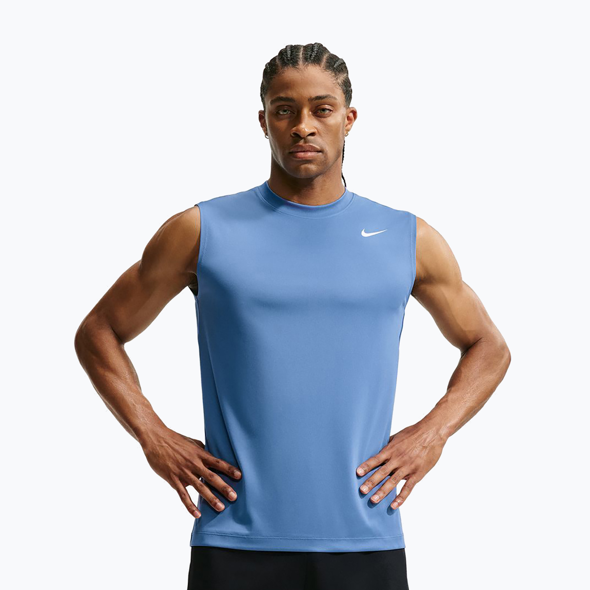 Pánske tréningové tričko Nike Dri-FIT Sleeveless Training Top indigo storm/white