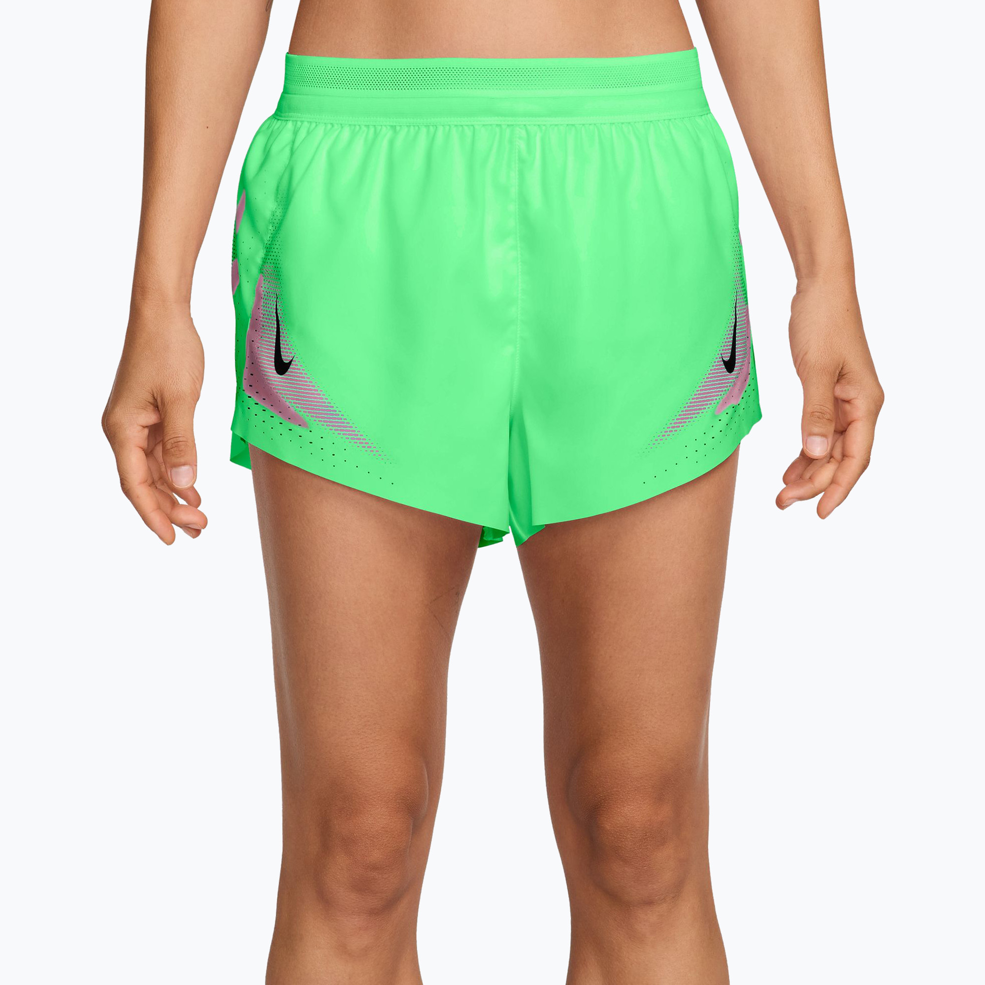 Дамски шорти за бягане Nike AeroSwift illusion green/black