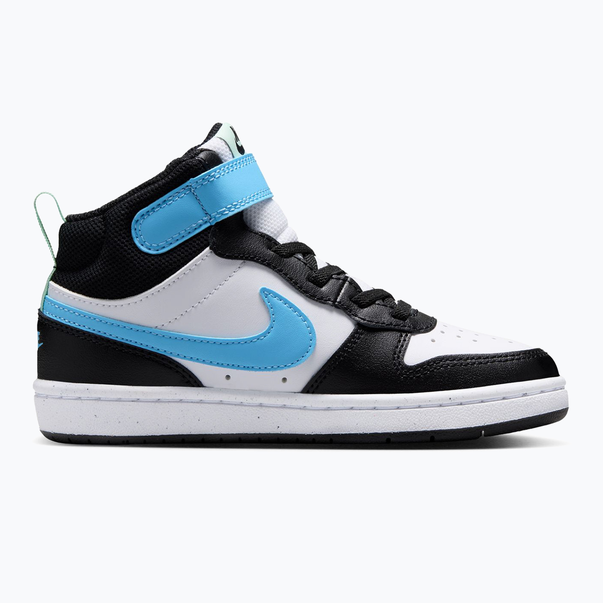 Buty dziecięce Nike Court Borough Mid 2 white/black/arctic green/football blue 