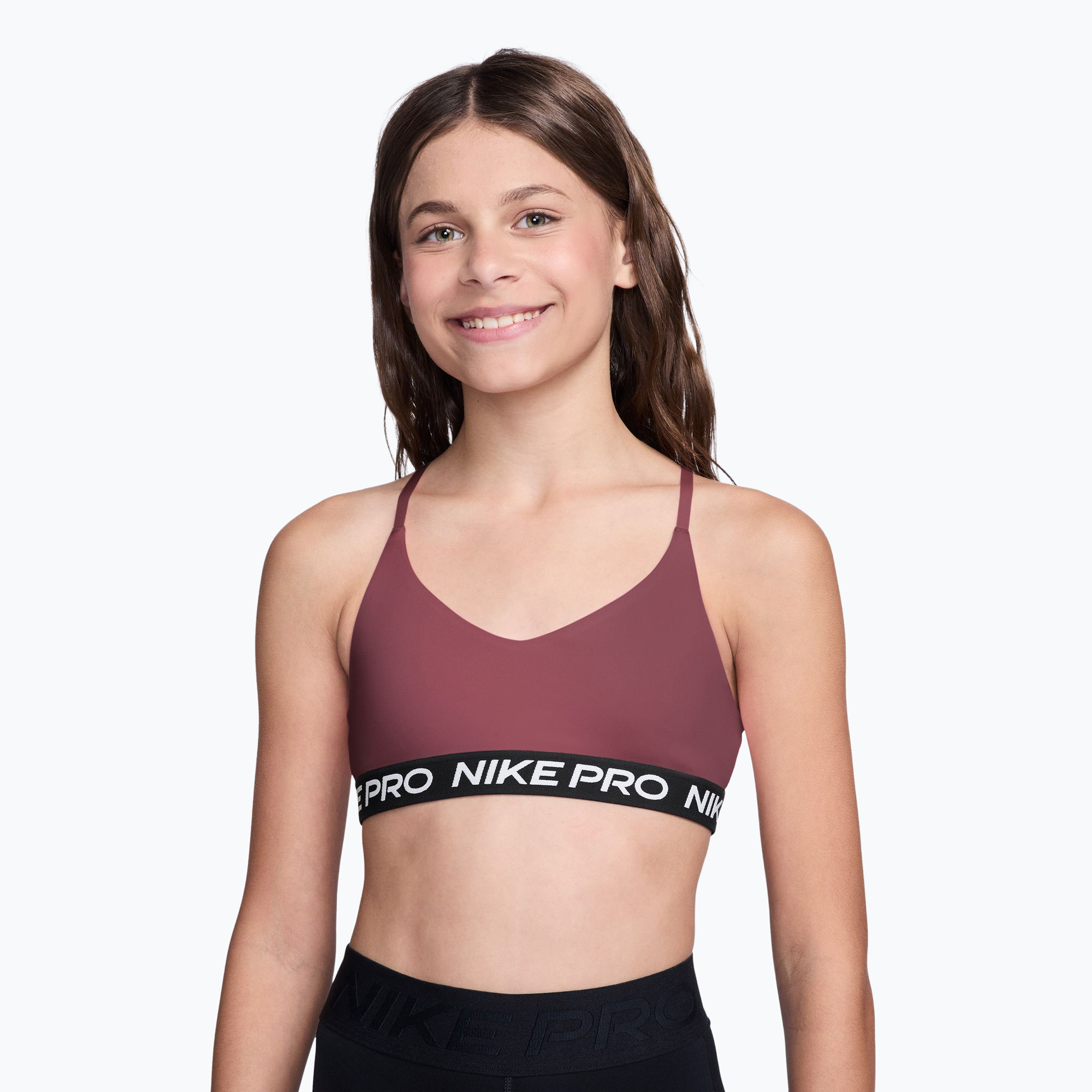 Biustonosz dziewczęcy Nike Pro Pink Smoke 