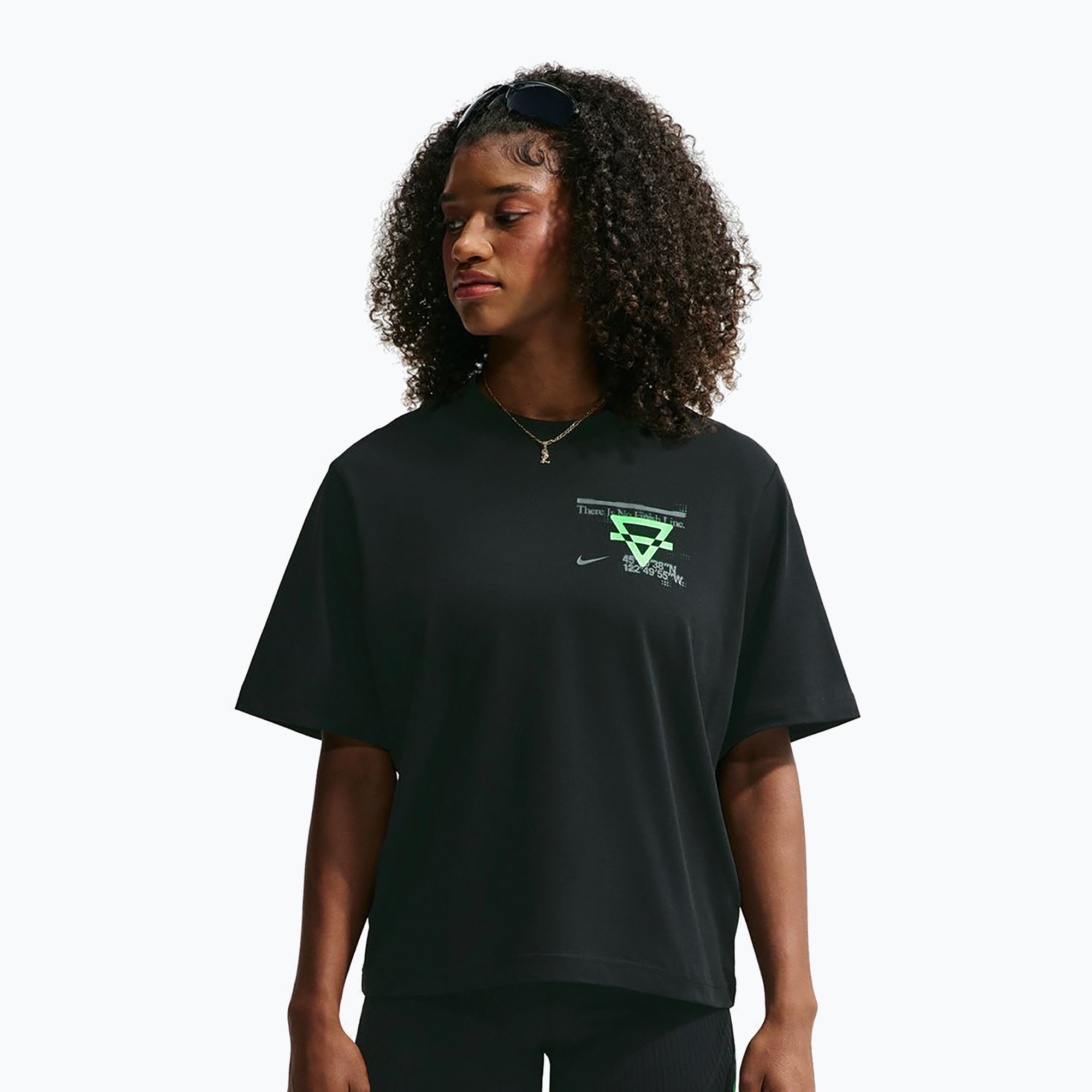 Koszulka do biegania damska Nike Swift Dri-Fit black/no color/illusion green