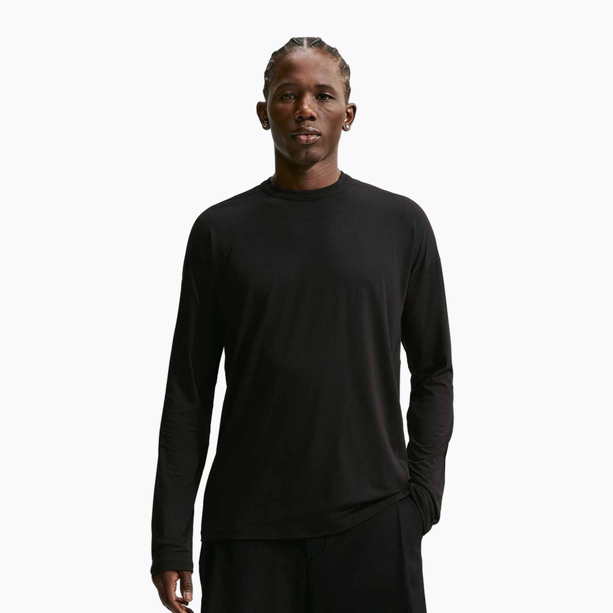 Мъжка блуза с дълъг ръкав  Nike 24.7 ImpossiblySoft Light black/black/dark smoke grey