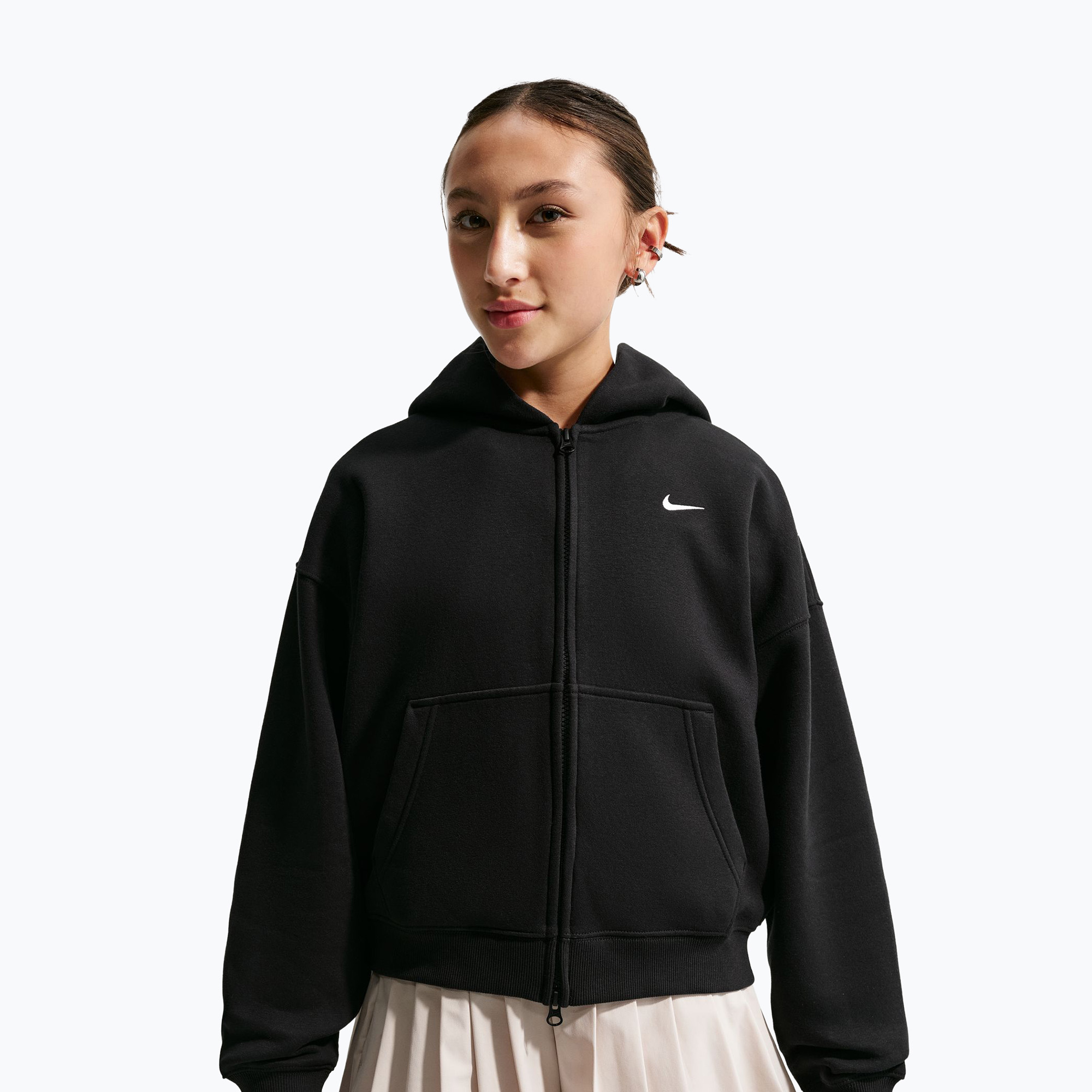 Детски суитшърт Nike Sportswear Studio Fleece black/white
