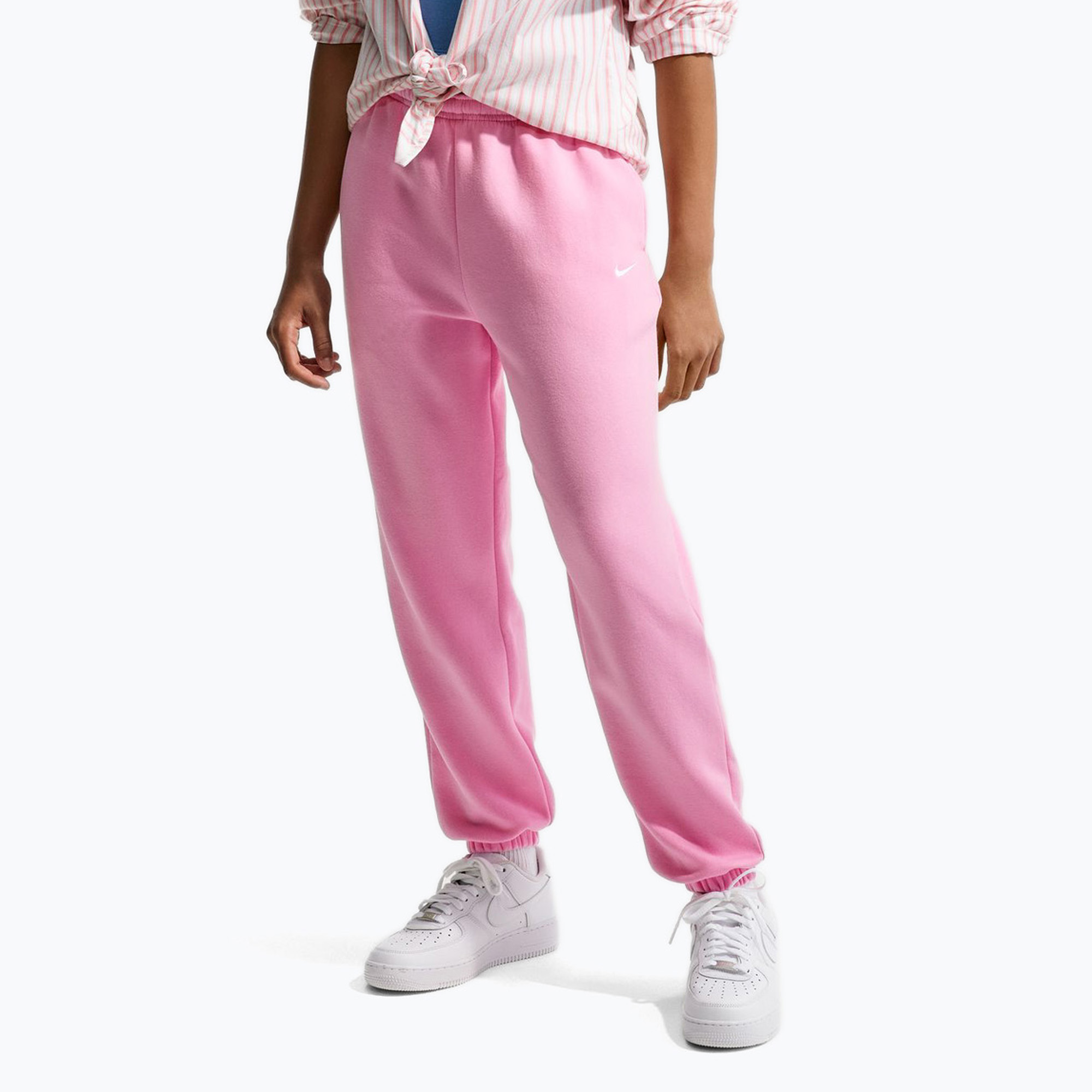 Spodnie dziecięce Nike Sportswear Studio Fleece pink rise/white 