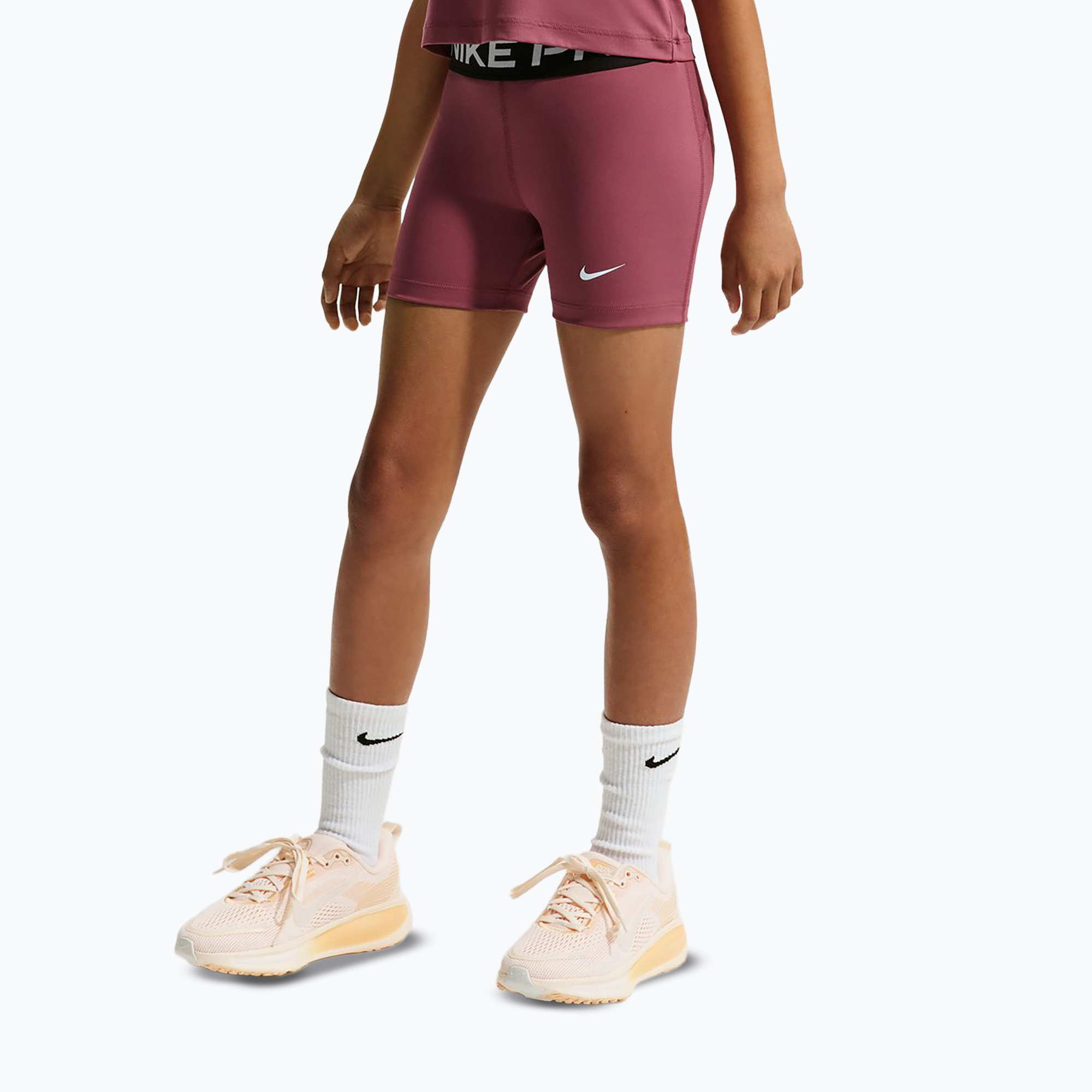 Spodenki dziecięce Nike Pro pink smoke/white 