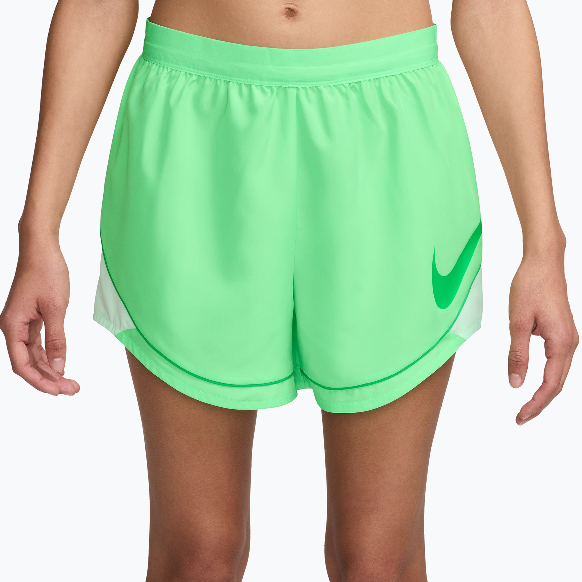 Spodenki do biegania damskie Nike Tempo Dri-Fit Unlined illusion green/barely green/green spark 