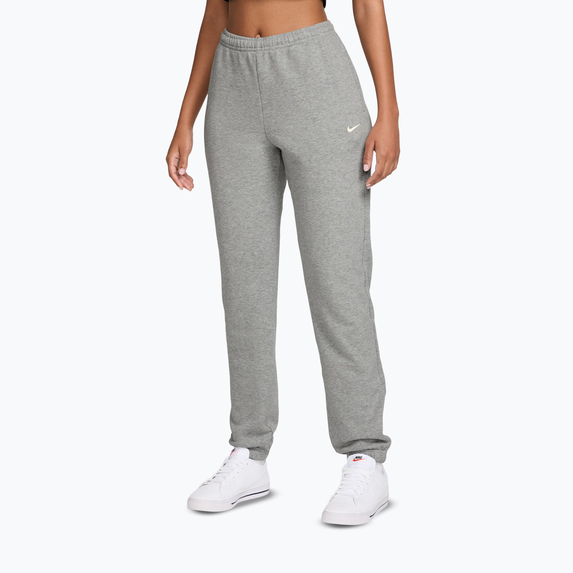 Spodnie damskie Nike Studio Fleece dark grey heather/Sail