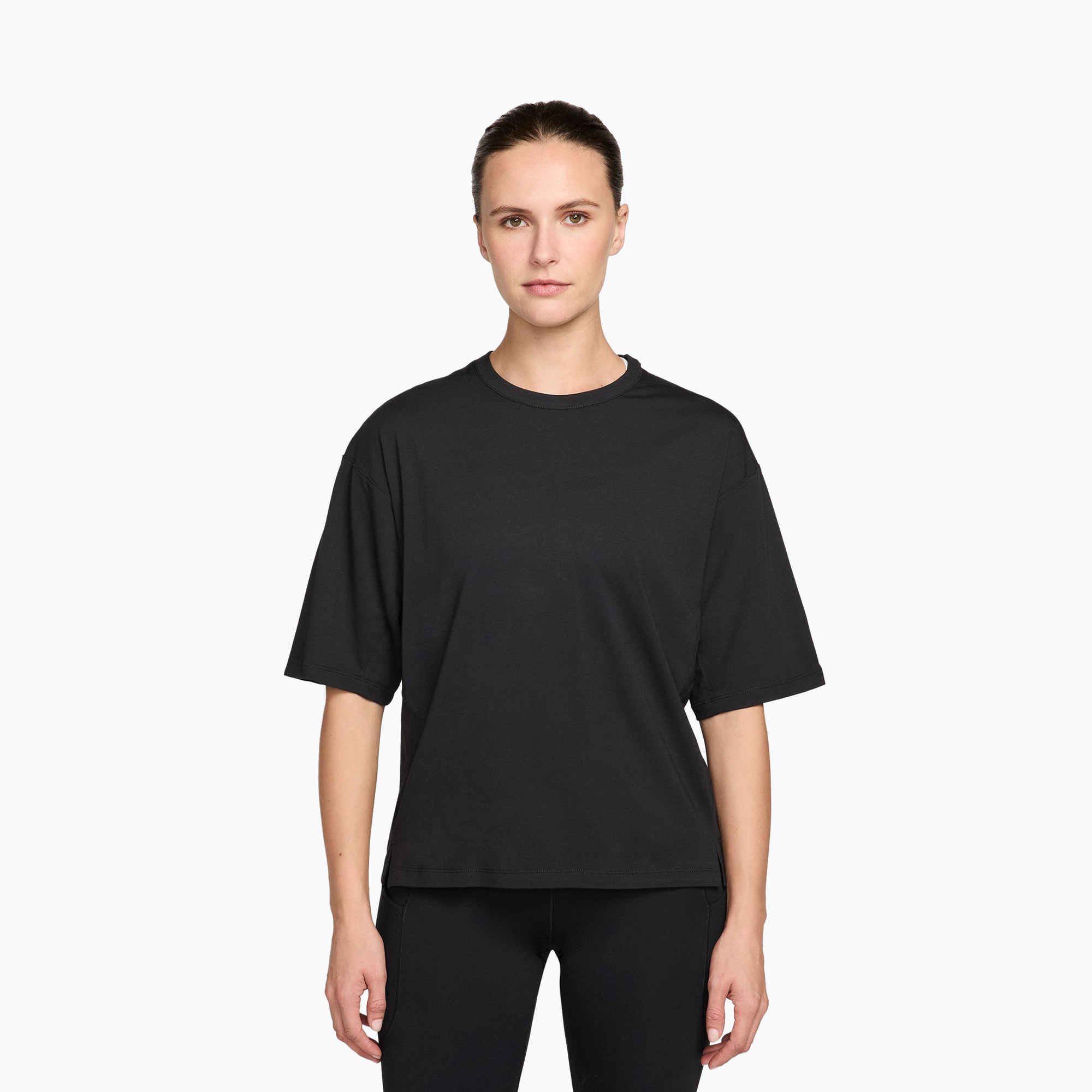Дамска тренировъчна тениска Nike 24.7 ImpossiblySoft Light black/dark smoke grey