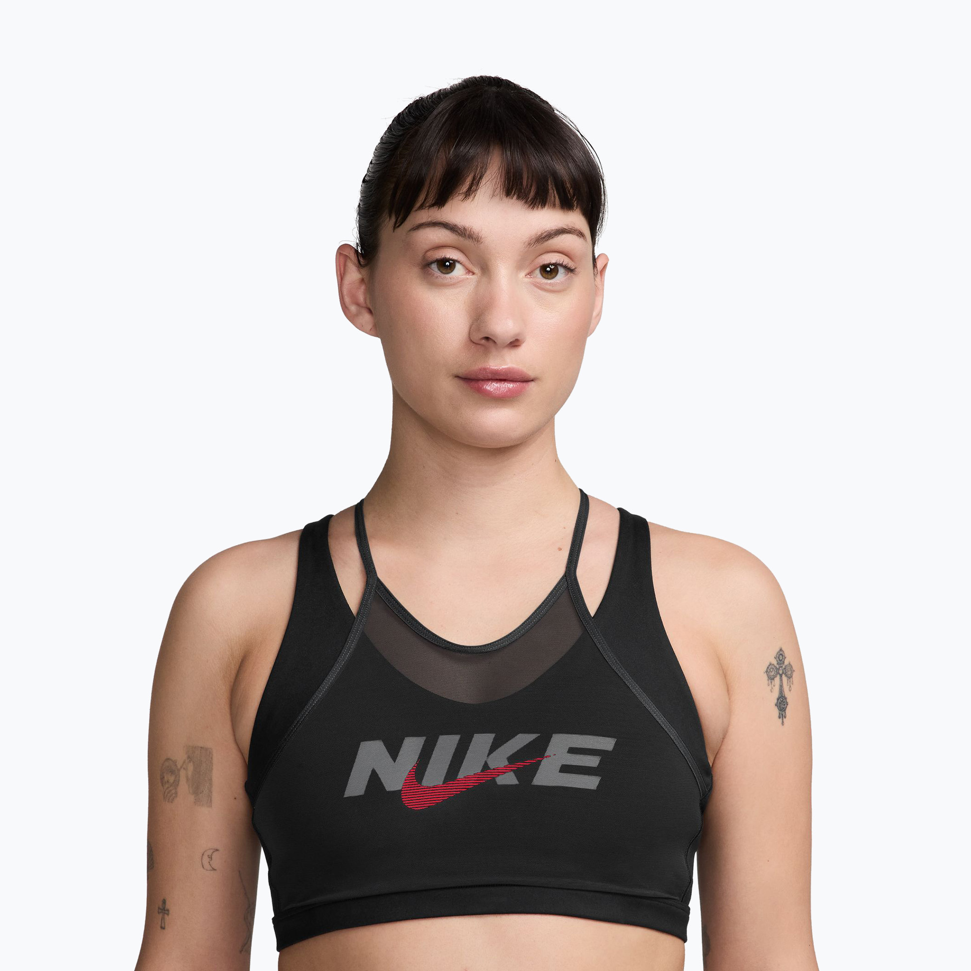 Sutien de antrenament Nike One black/smoke grey/university red