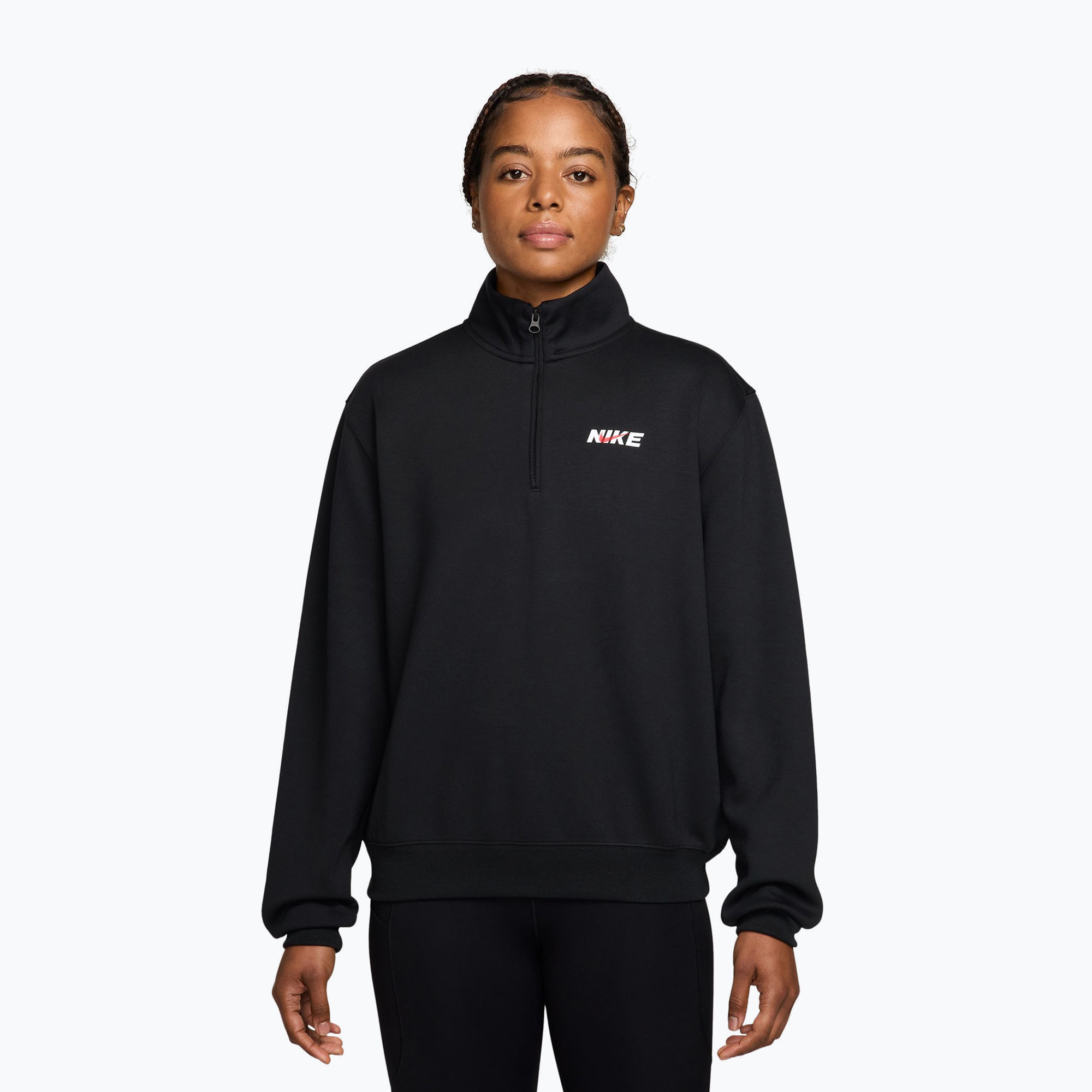 Bluza treningowa damska Nike Studio Fleece Sport black/university red/white