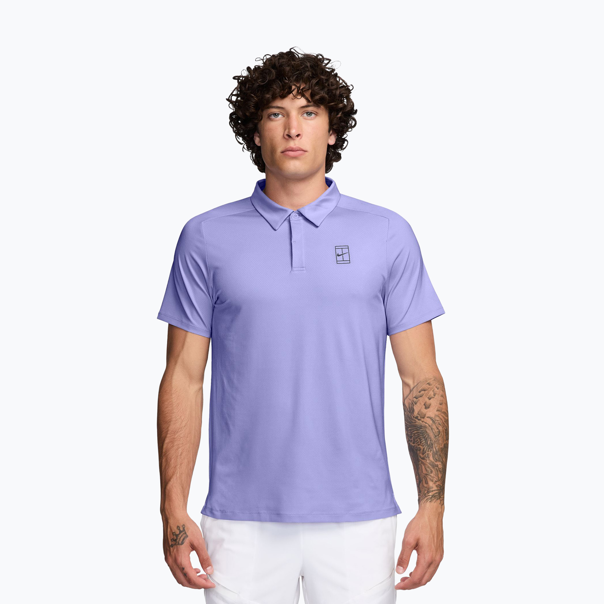 Мъжка тениска за тенис Nike Court Advantage purple pulse/gridiron