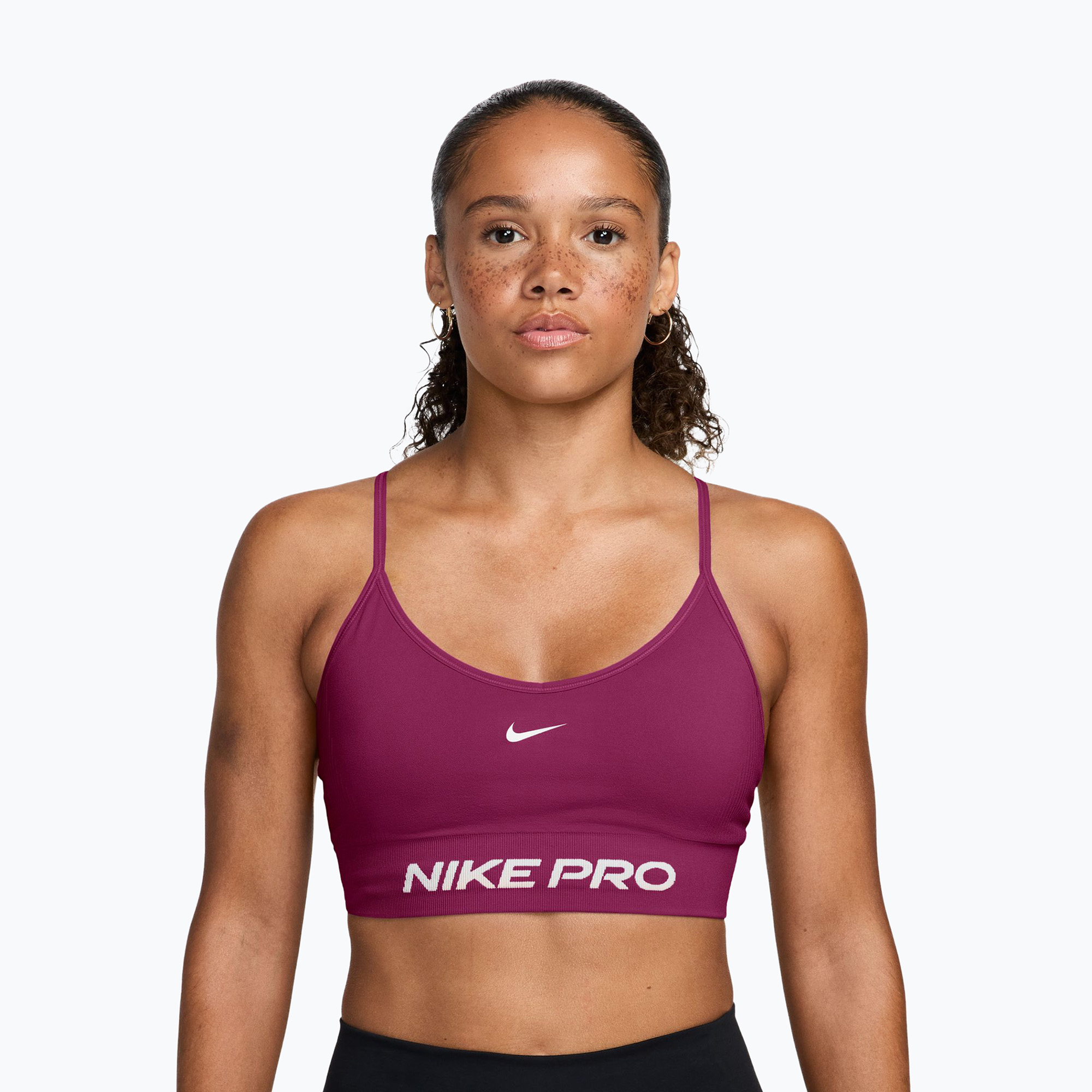Спортен сутиен  Nike Pro Seamless Light Support true berry/white
