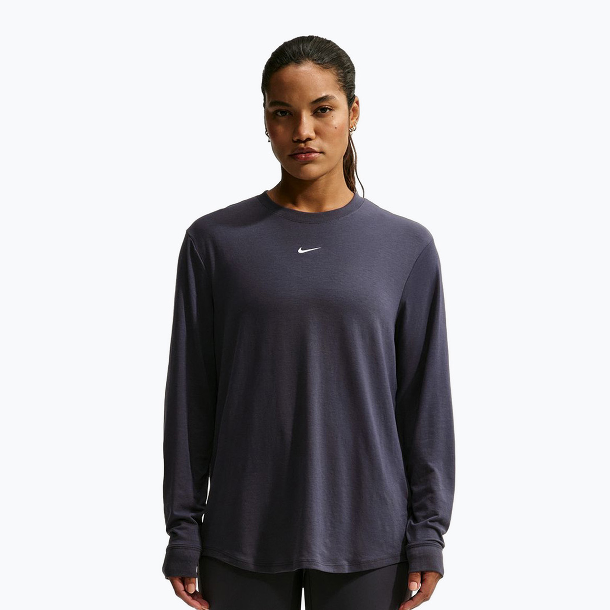 Дамска блуза с дълъг ръкав за  тренировка Nike One Relaxed Dri-Fit gridiron/white