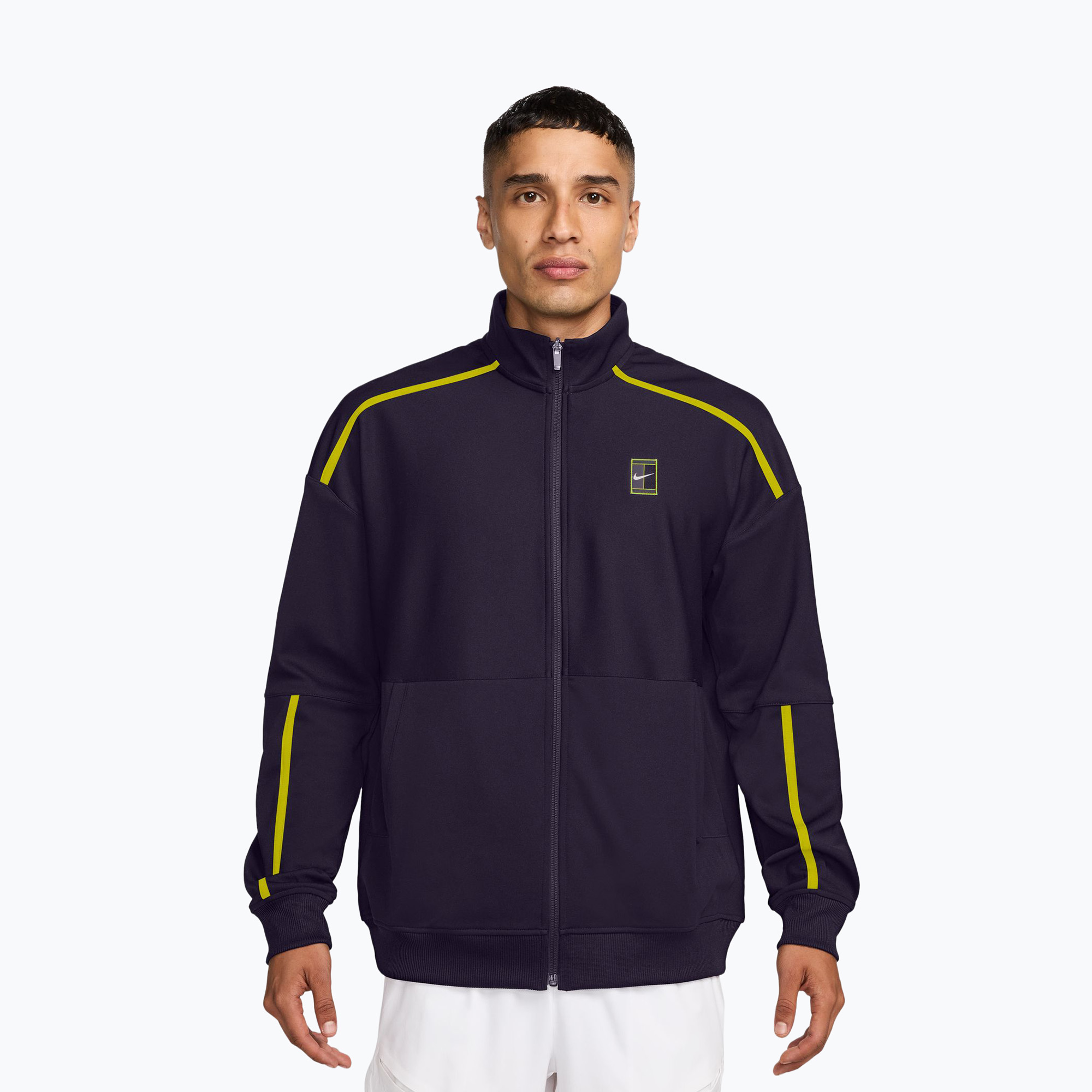 Мъжки суитшърт за тенис Nike Court Heritage purple dynasty/lemon venom