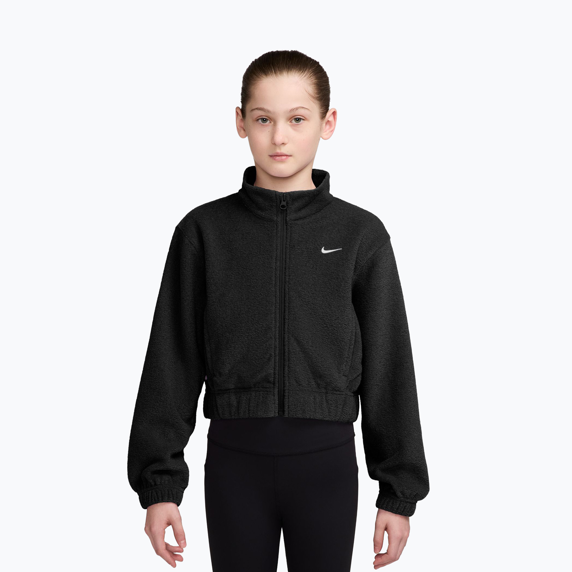 Детски суитшърт Nike Pro Therma-FIT Full-Zip black/white