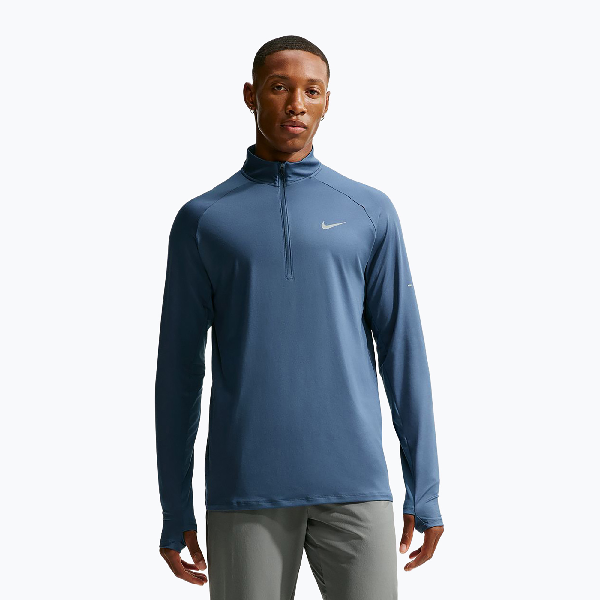 Мъжки суитшърт за бягане Nike Stride 1/4 Zip Dri-Fit new slate