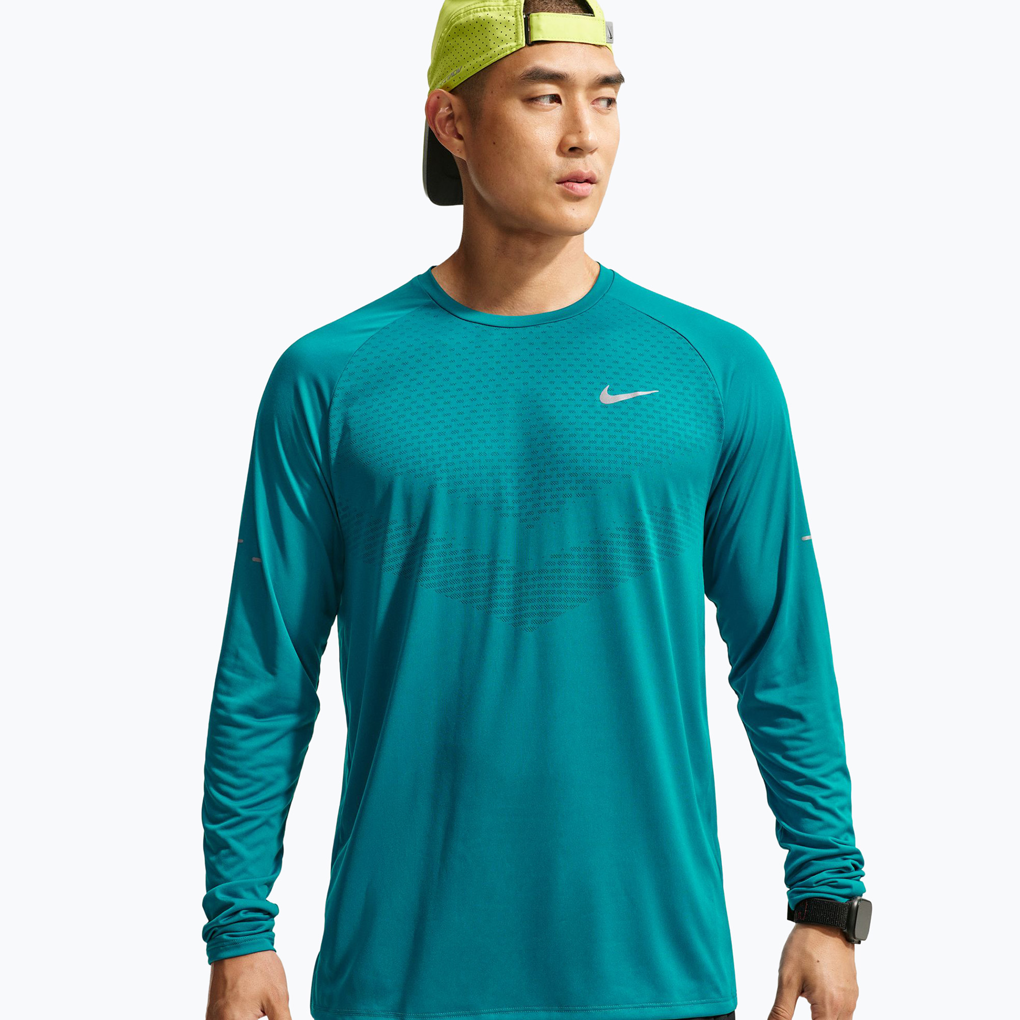 Мъжка блуза за бягане с дълъг ръкав Nike Stride bright spruce