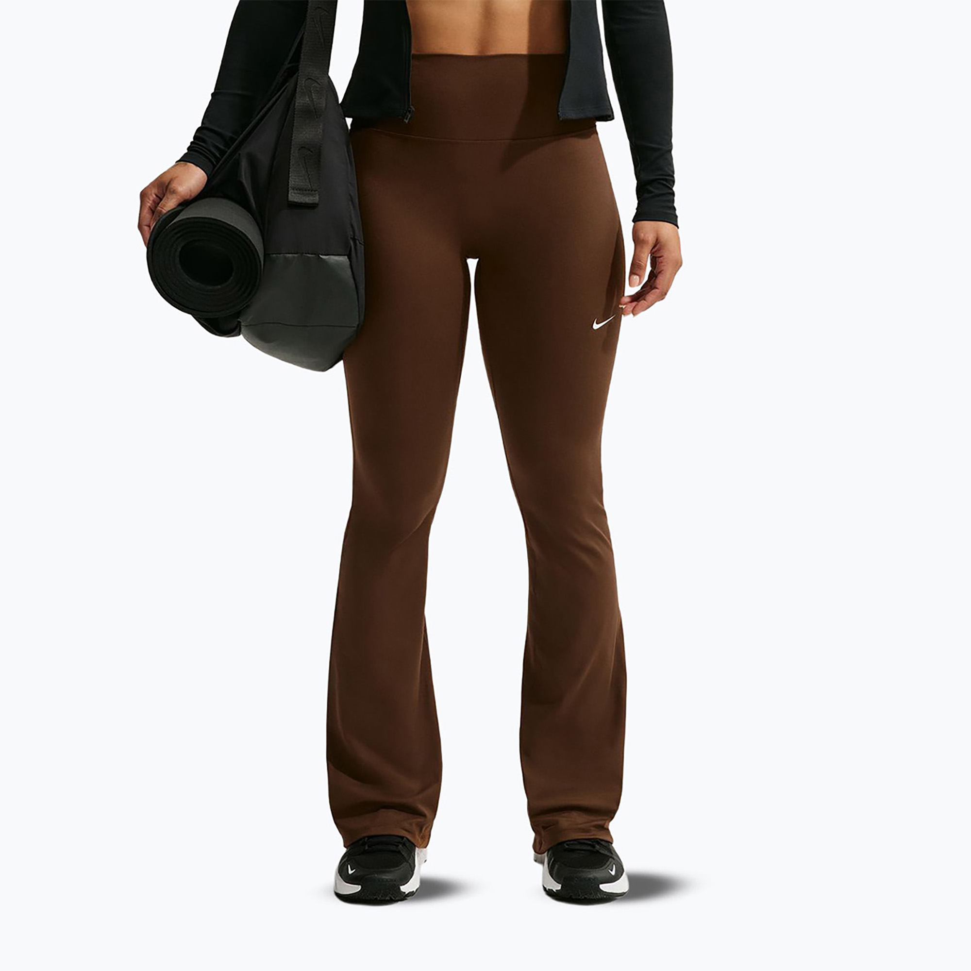 Дамски клин Nike One High Waisted Flared cacao wow/white
