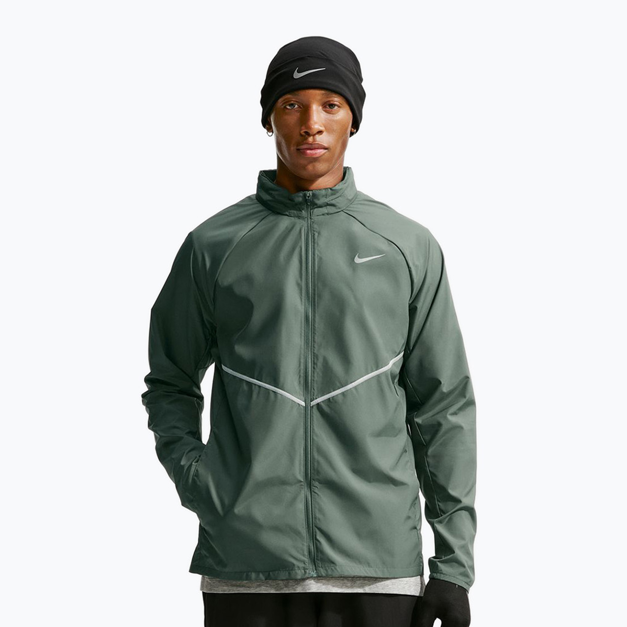 Мъжко яке за бягане Nike Miler Repel UV camo green/camo green