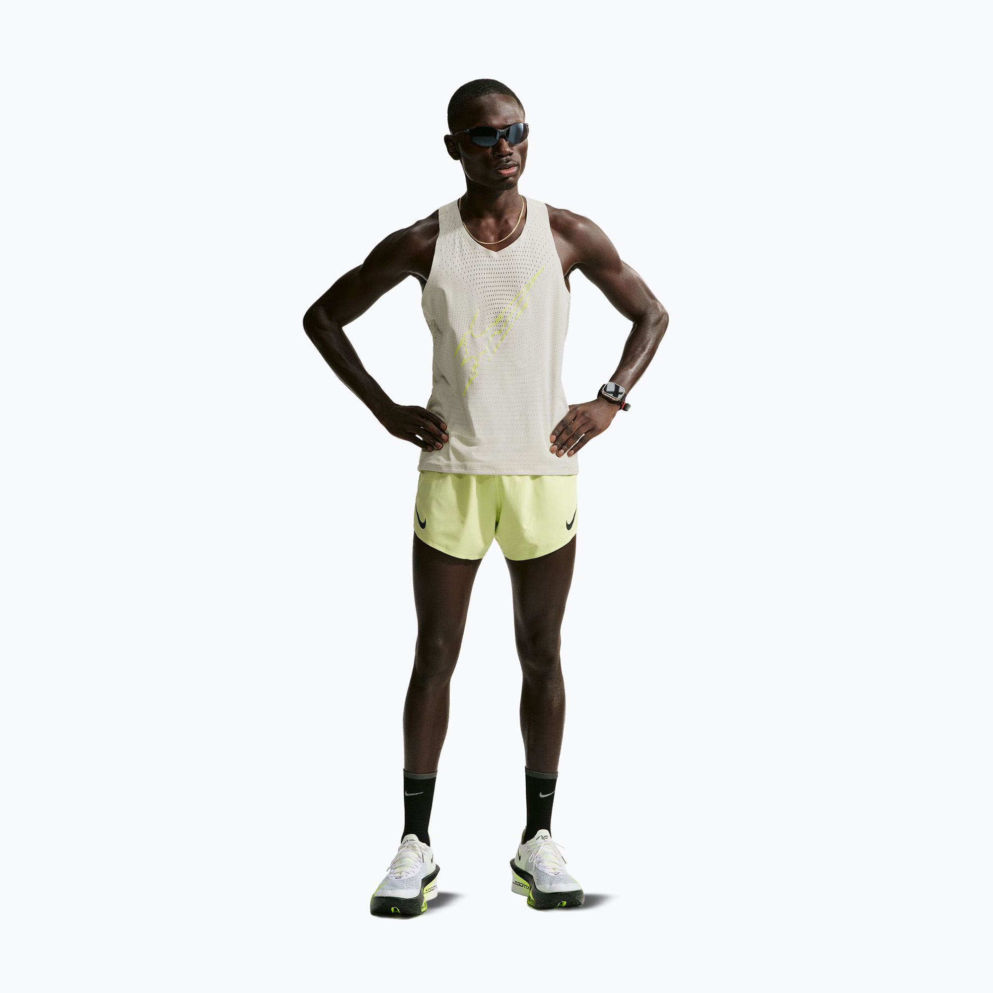 Мъжка тениска за бягане Nike AeroSwift Light Bone