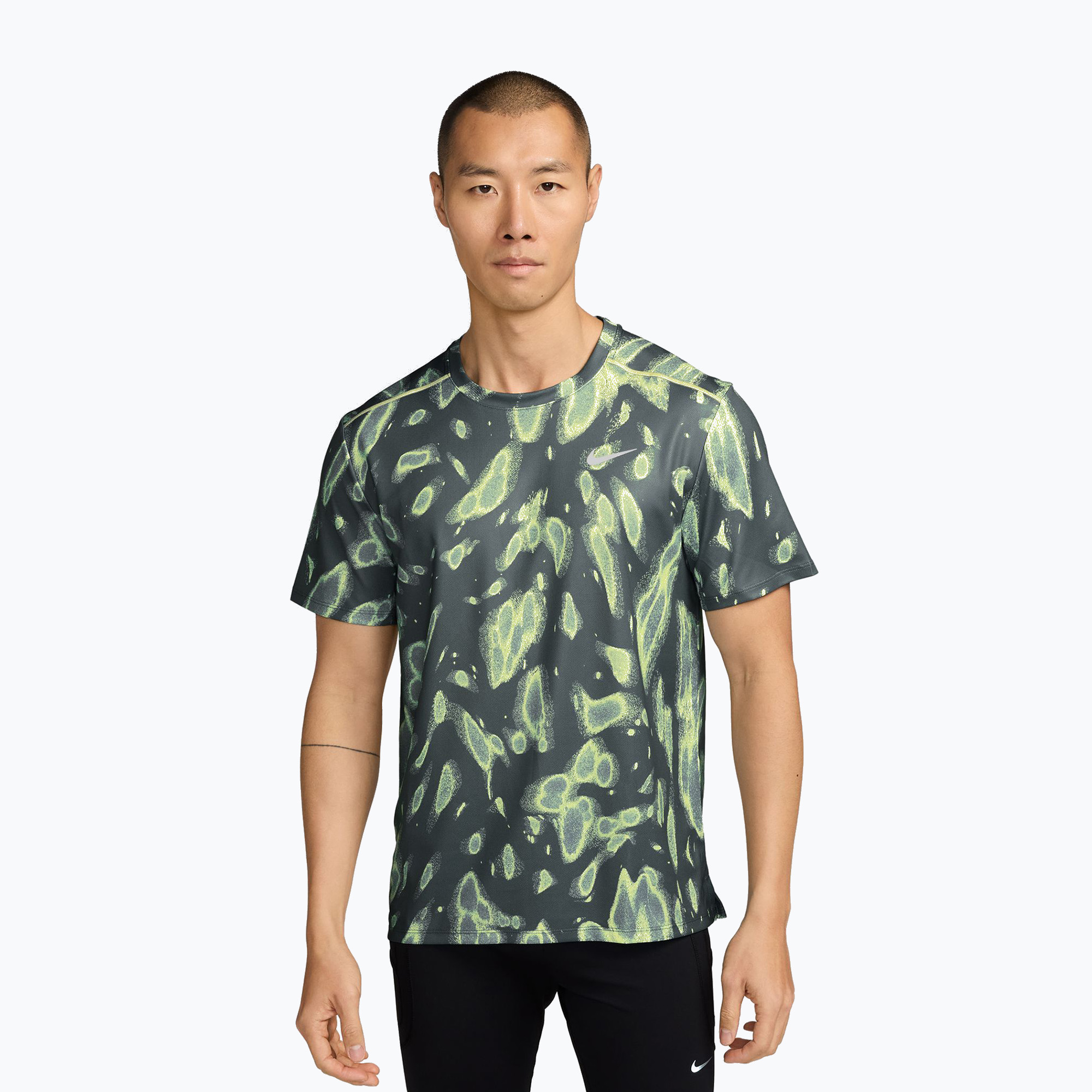 Мъжка тениска за бягане Nike Miler Dri-Fit UV camo green