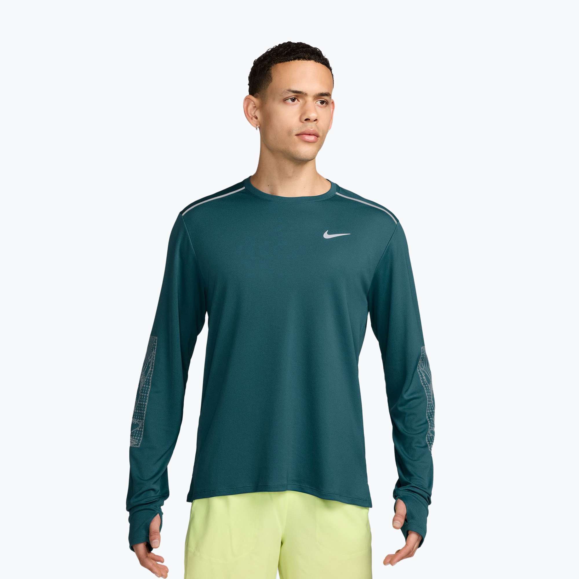 Longsleeve do biegania męski Nike Miler bright spruce