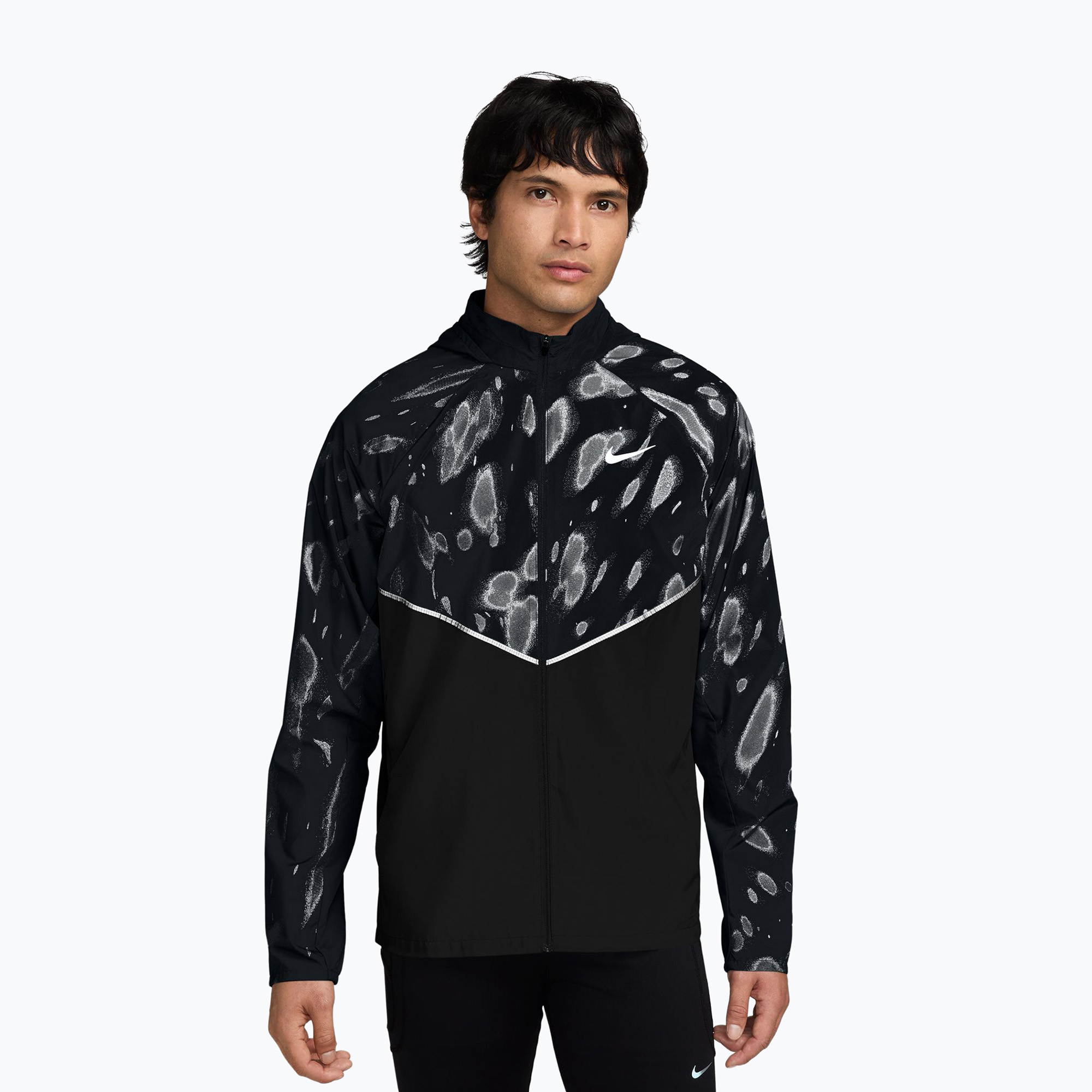 Мъжко яке за бягане Nike Miler Repel UV Printed black/black