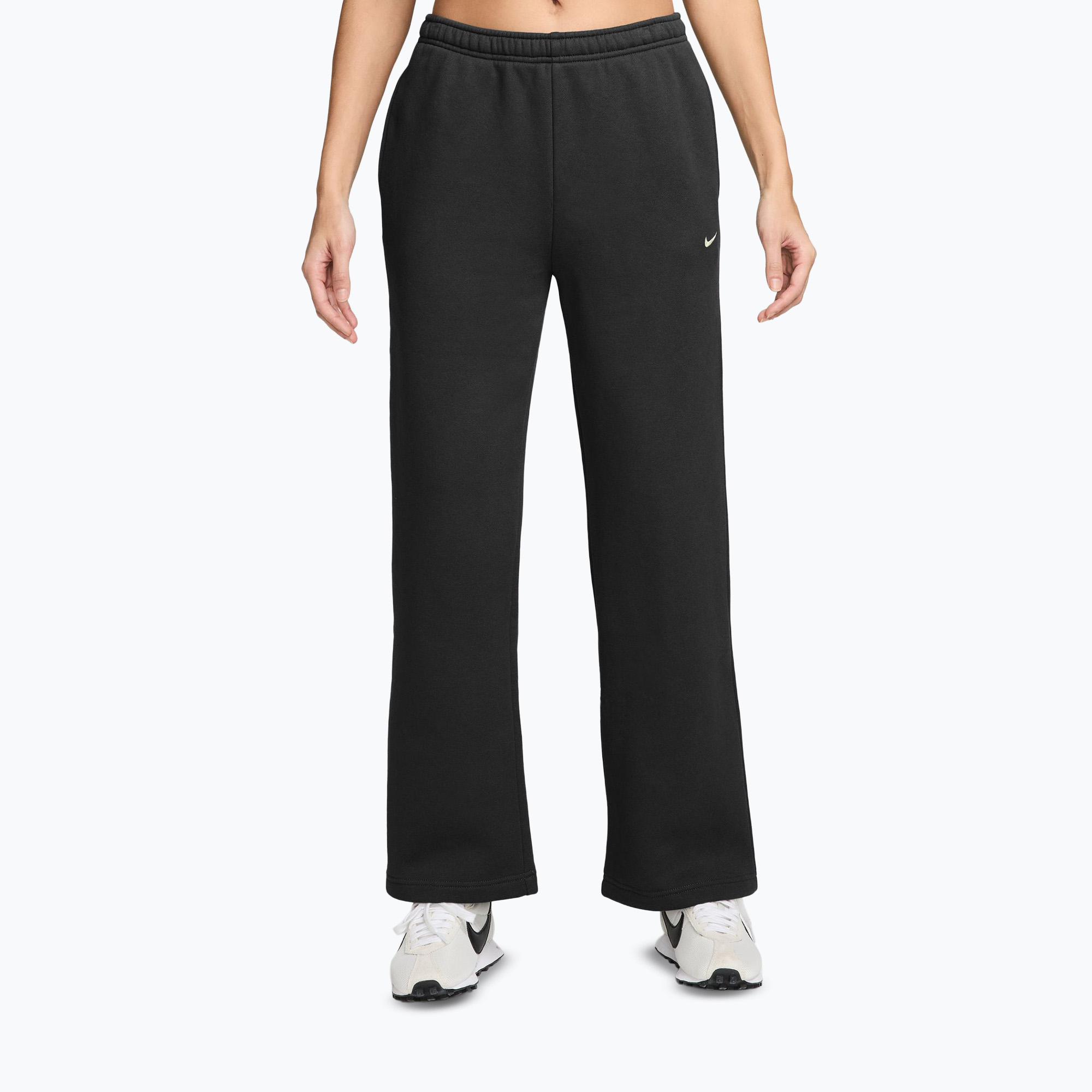Spodnie damskie Nike Studio Fleece total black/sail