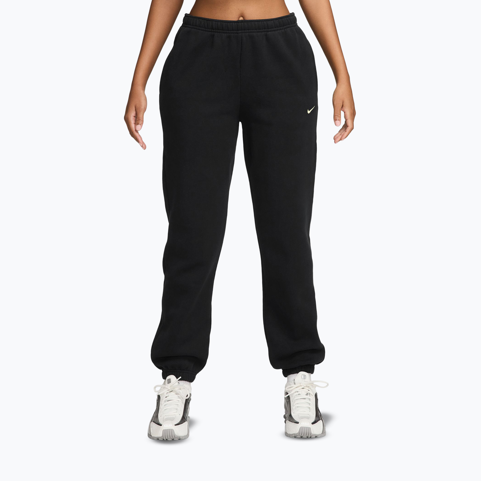 Spodnie damskie Nike Studio Fleece total black/sail