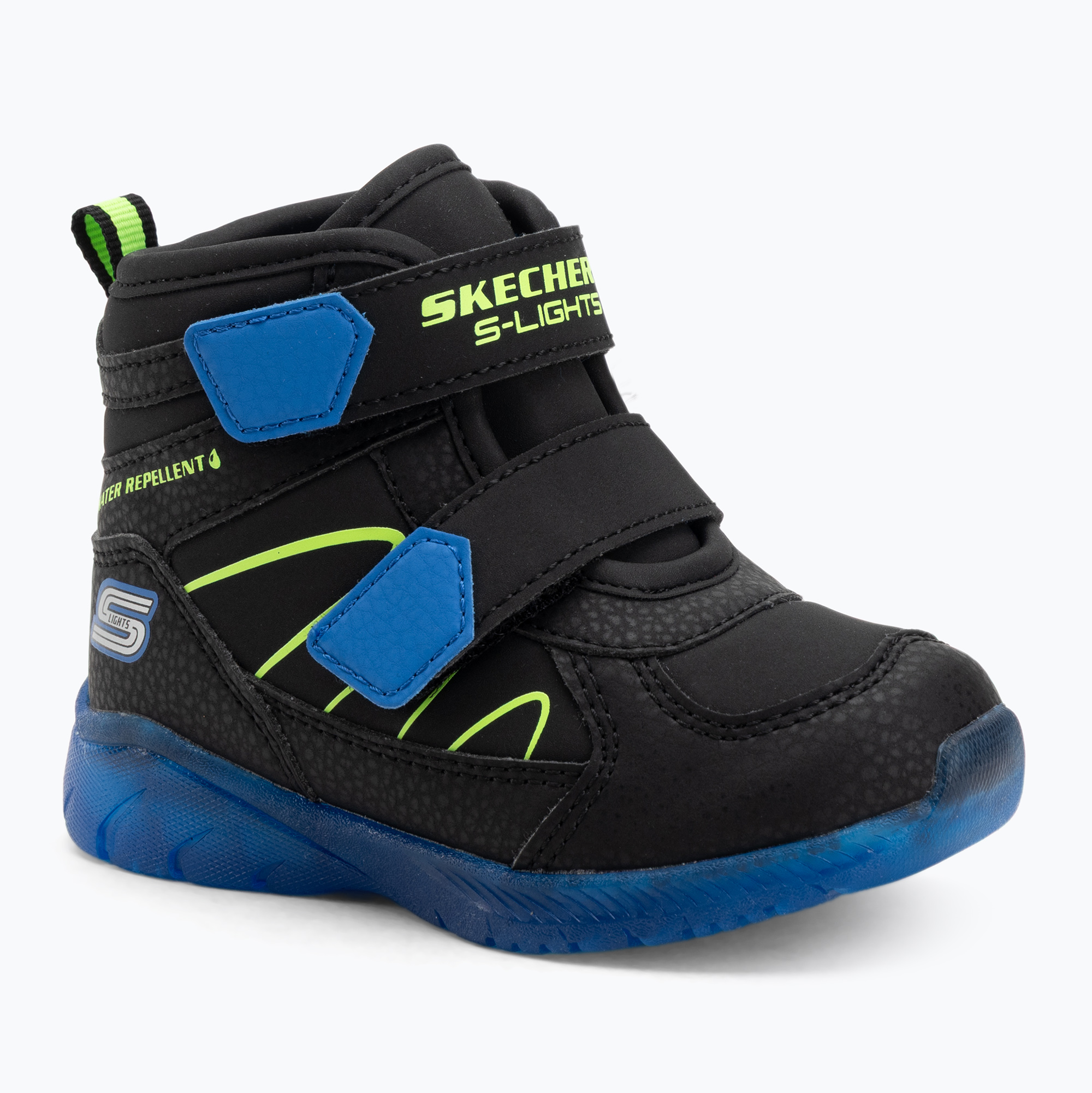 Buty dziecięce SKECHERS Illumi-Brights Splash Beams black/blue/lime 