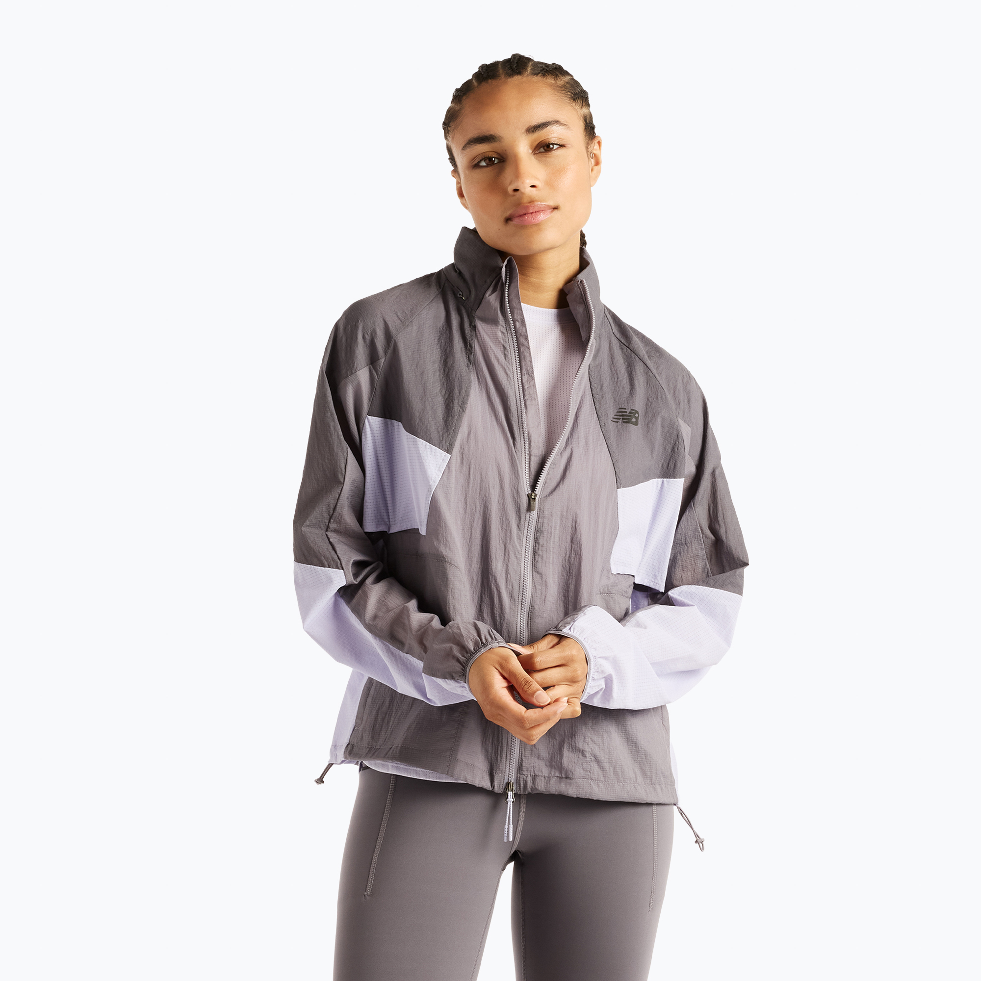 Дамско яке за бягане New Balance Reflective RC Jacket neptune grey