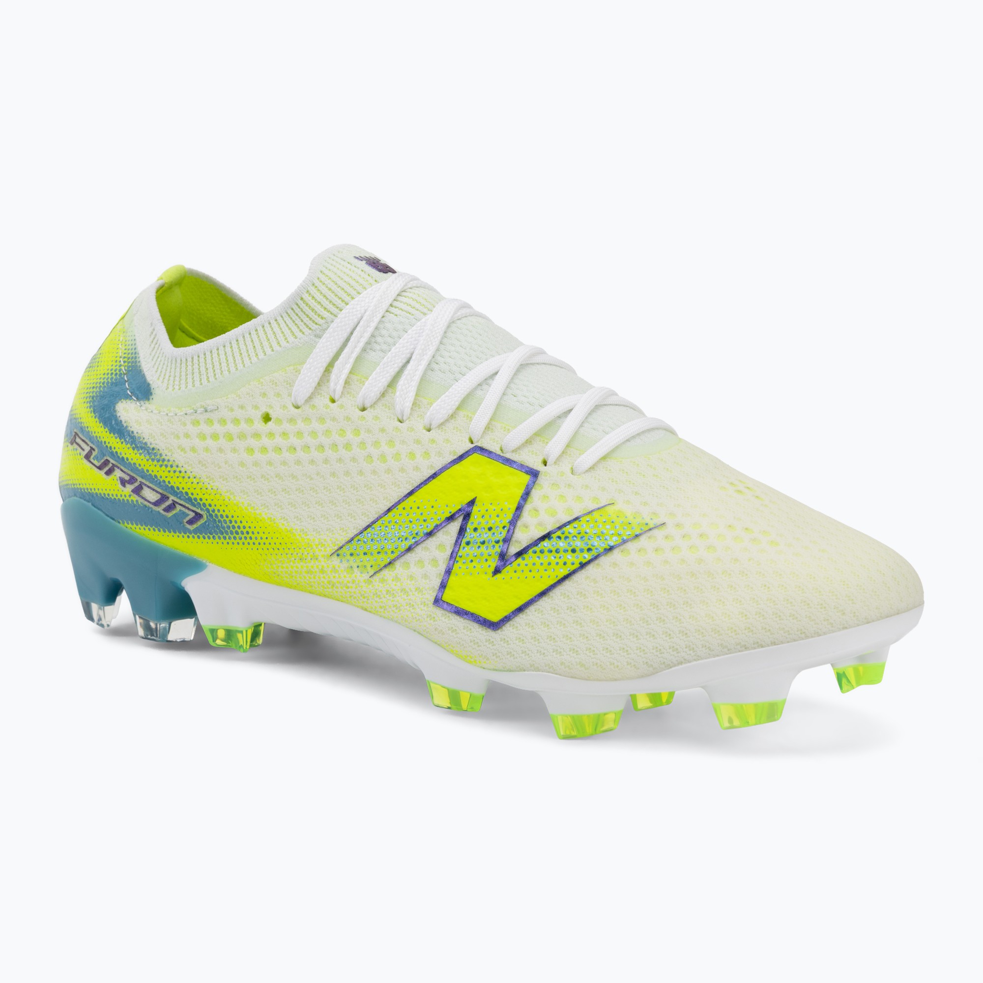 Футболни обувки New Balance Furon Pro V9 FG white/alkaline green