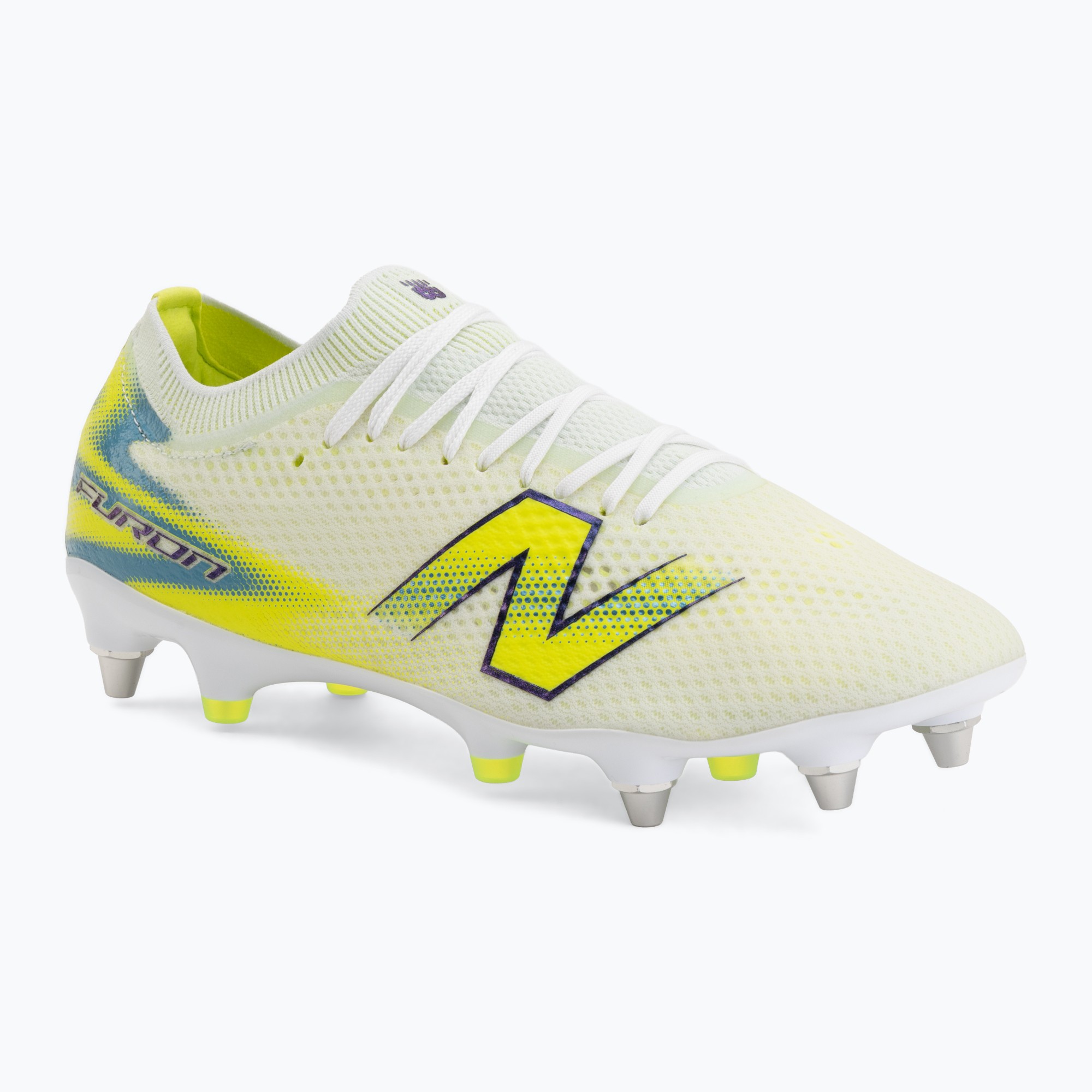 Футболни обувки New Balance Furon Pro V9 SG white/alkaline green