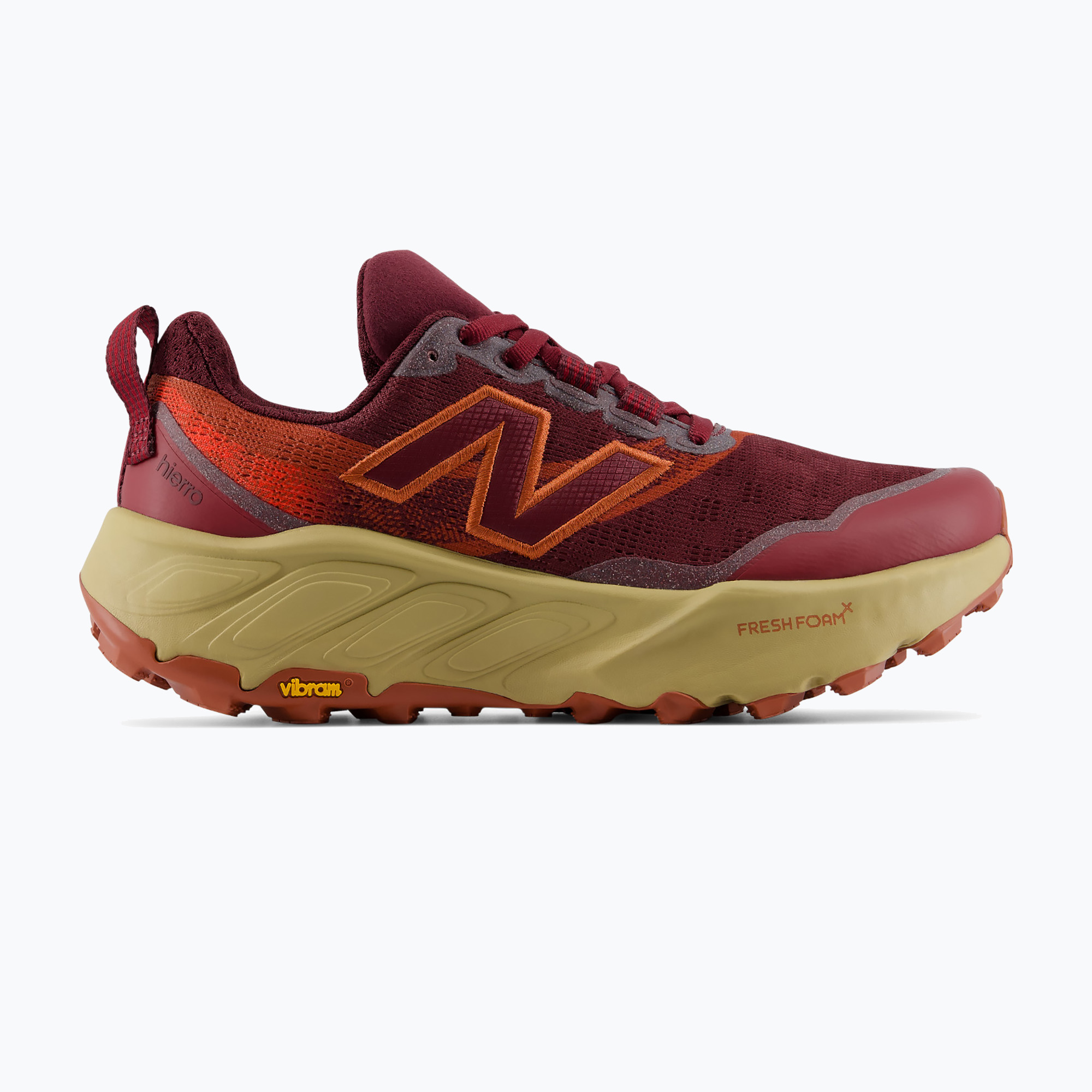 Buty do biegania męskie New Balance Fresh Foam X Hierro V9 mulled wine/neo flame