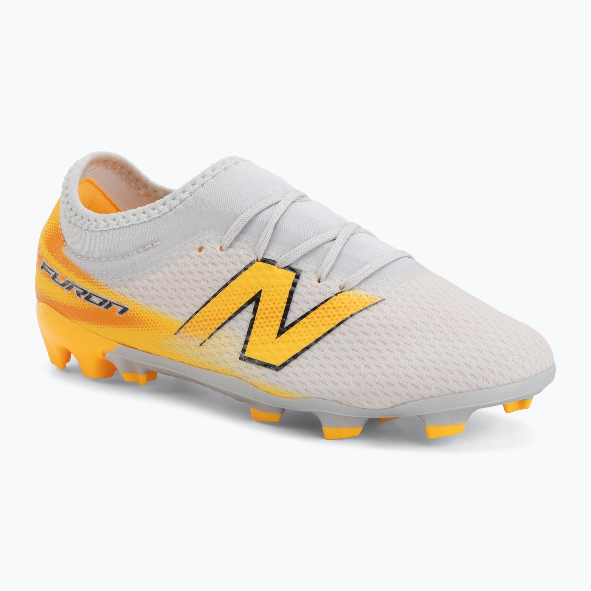 Детски футболни обувки New Balance Furon Team V9 FG fresh air/satsuma orange