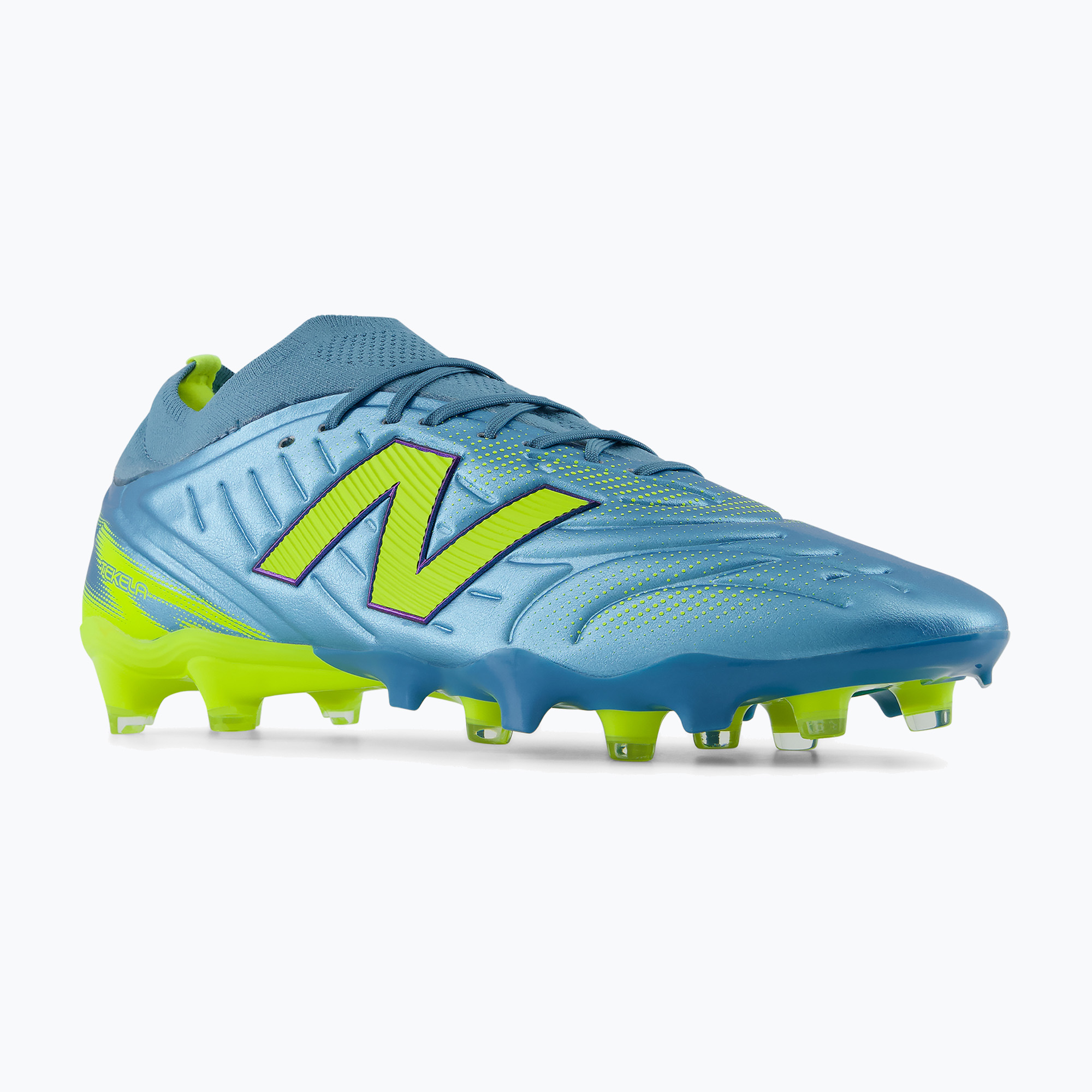 Футболни обувки New Balance Tekela Pro Low V5 FG metallic blue/alkaline green/Team Navy
