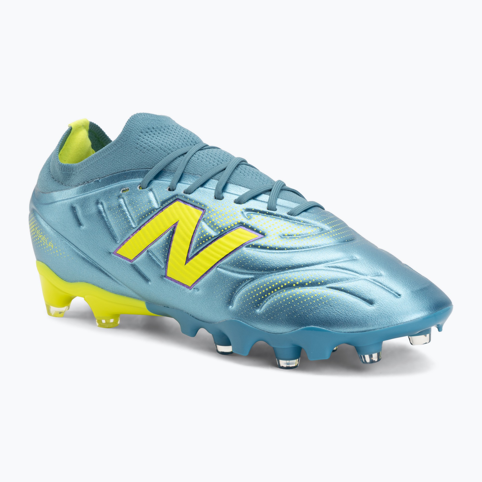 Футболни обувки New Balance Tekela Team Low V5 FG metallic blue/alkaline green/team navy