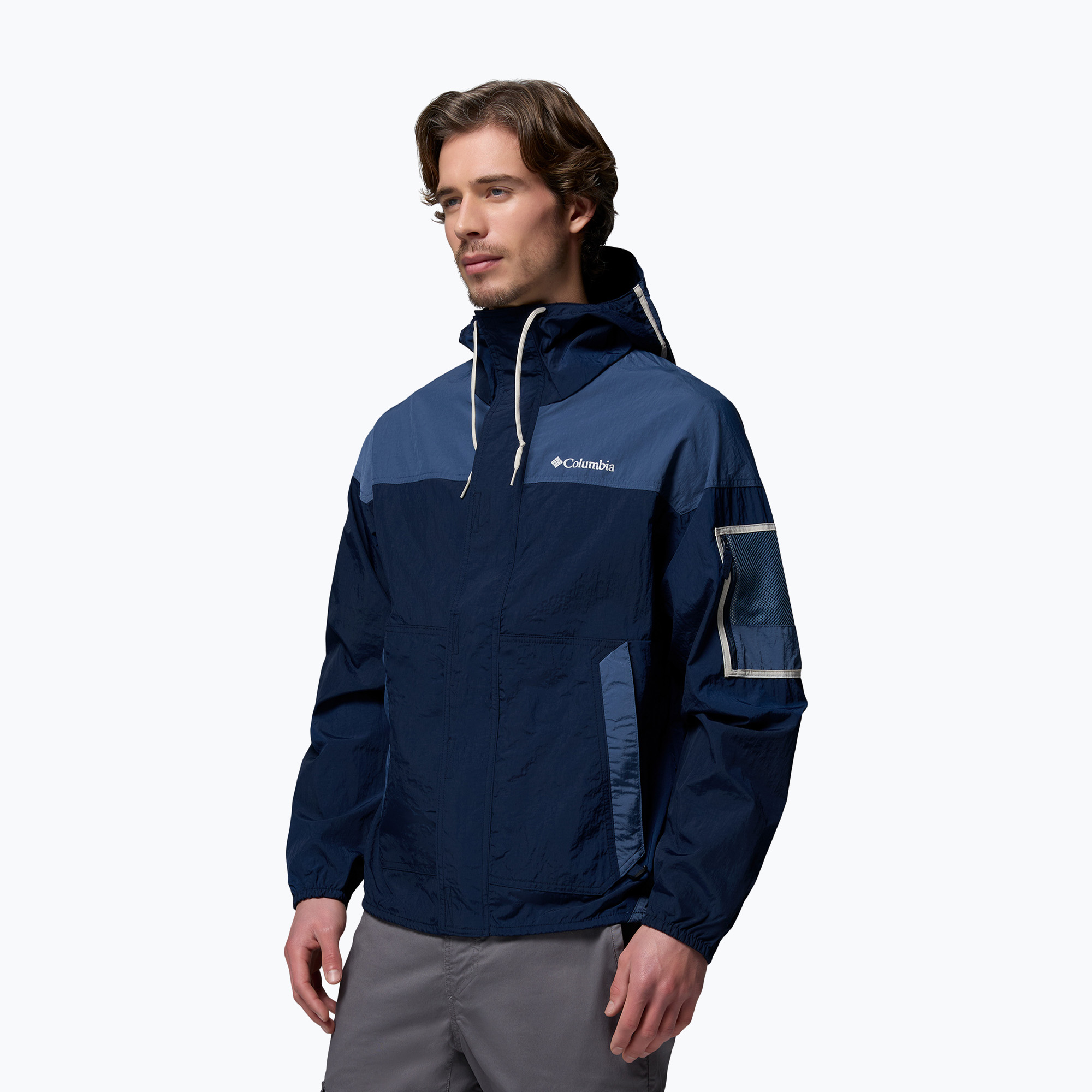 Kurtka przeciwwiatrowa męska Columbia Challenger II Windbreaker collegiate navy/dark mountain 