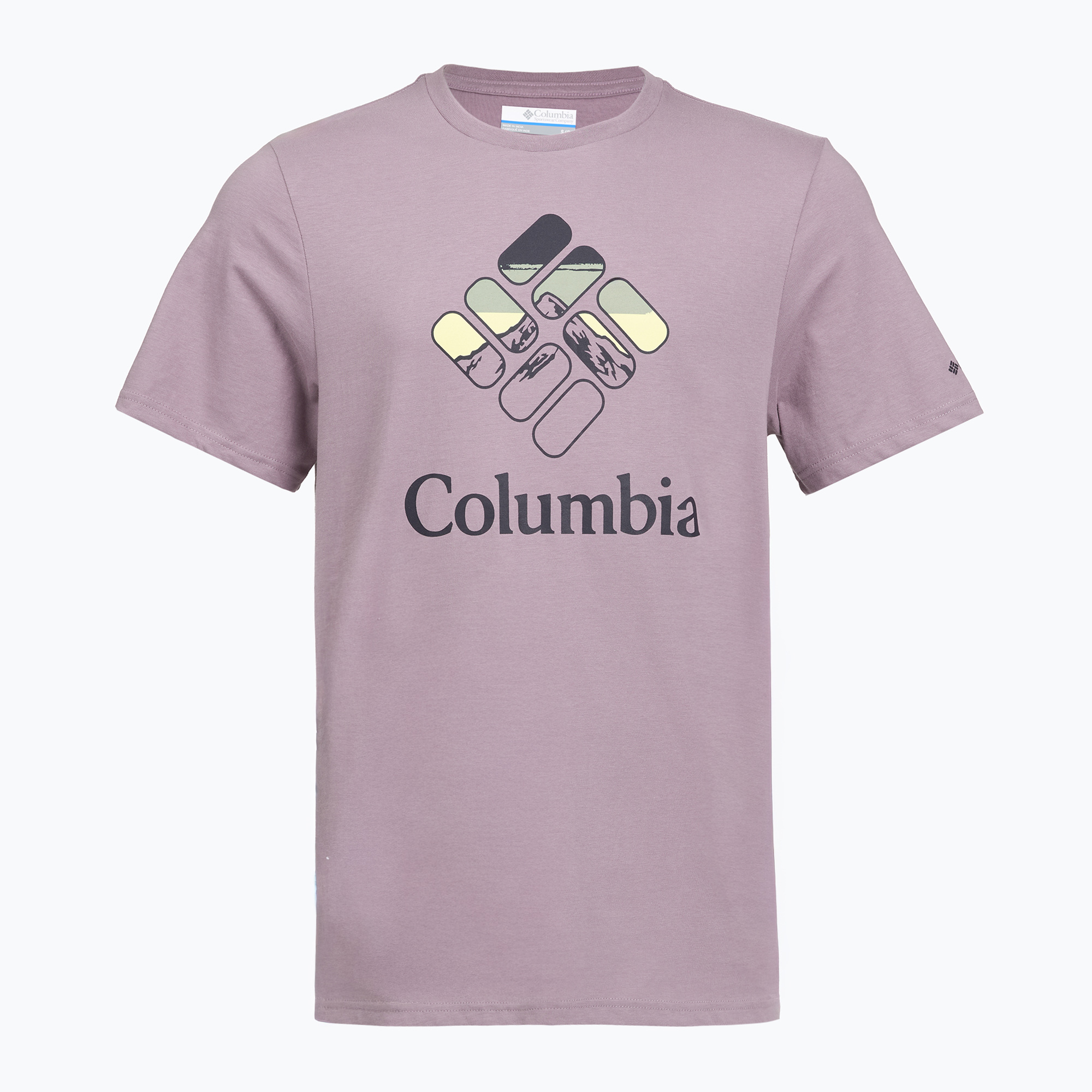 Koszulka męska Columbia CSC Seasonal Graphic shale purple/heavenly stacked gem 
