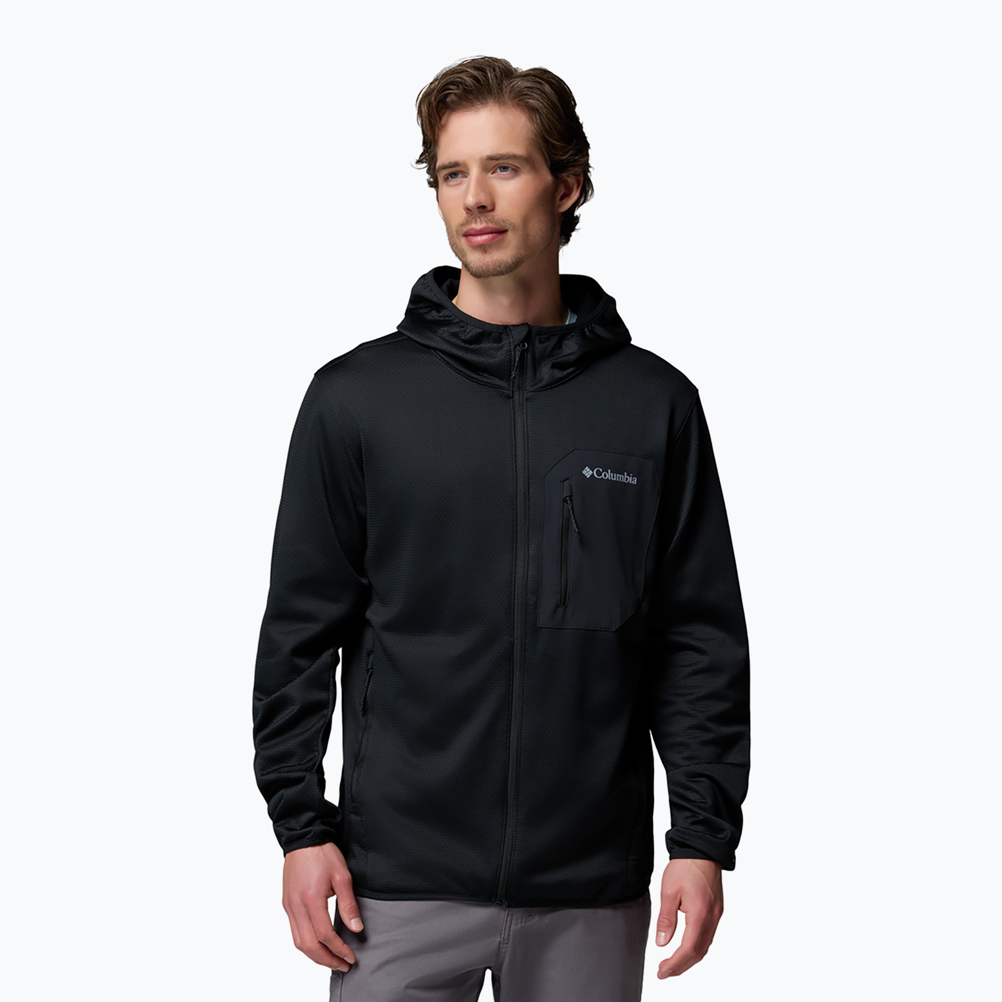 Мъжки трекинг суитшърт Columbia Tall Heights Hdd Grid Fleece Full Zip black
