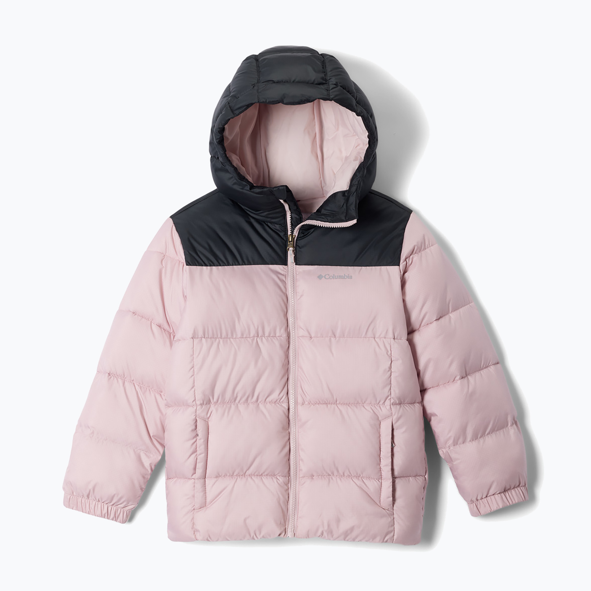 Детско ватирано яке Columbia Puffect Hooded Mineral Pink/Black