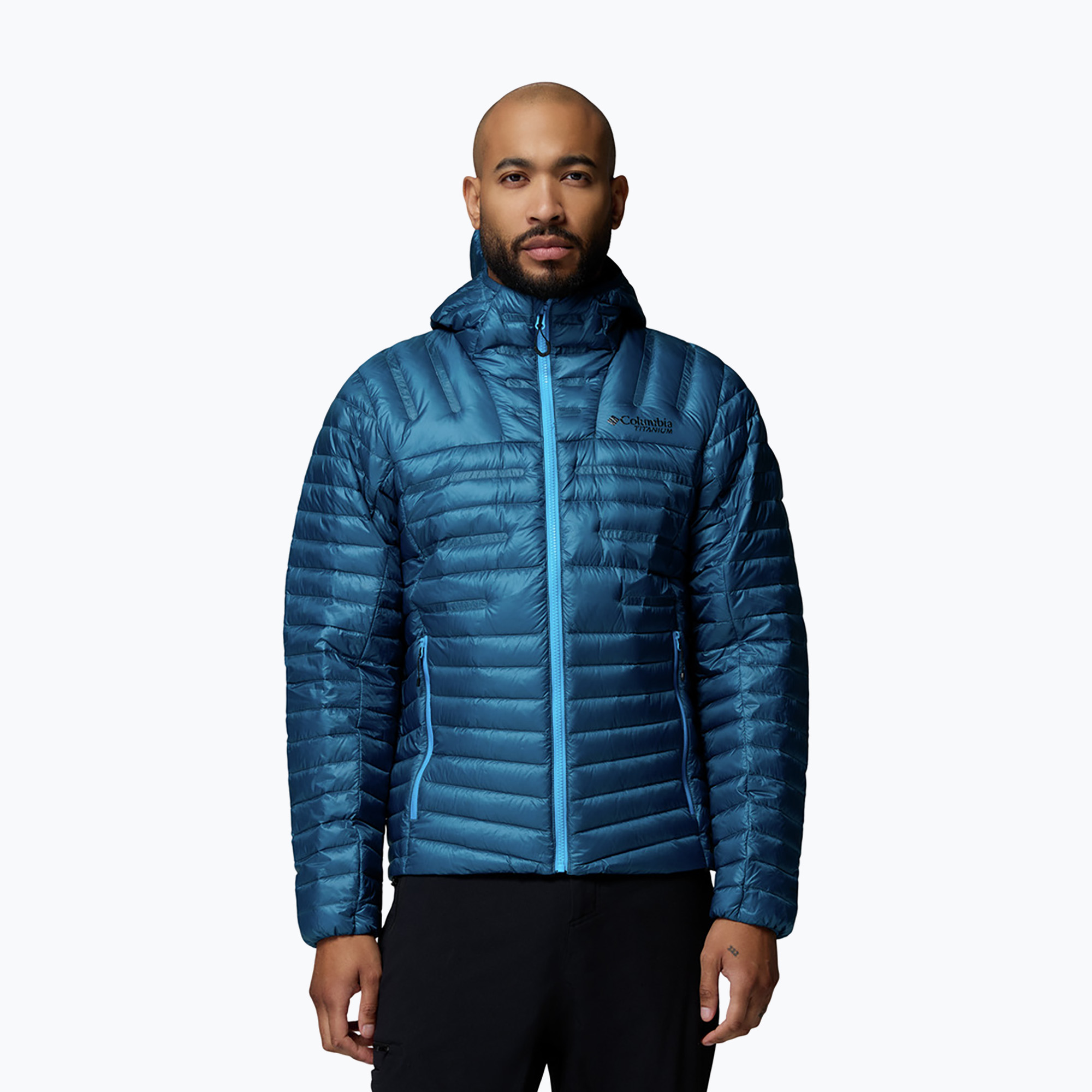 Geacă cu puf pentru bărbați Columbia Endevour Mountain Down Hooded phoenix blue