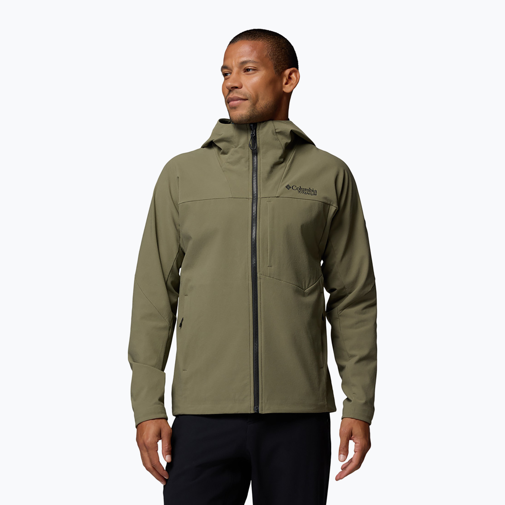 Geacă softshell pentru bărbați Columbia Tennen Mountain Hooded Softshell stone green