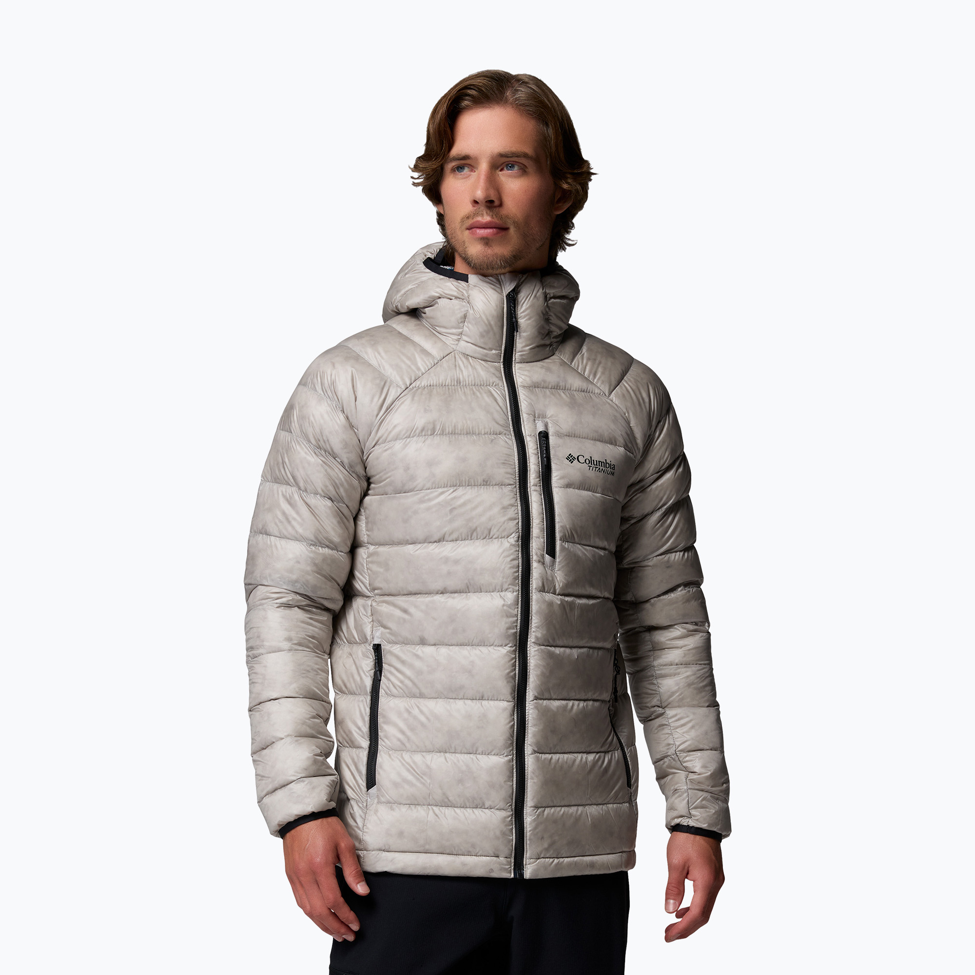 Geacă cu puf pentru bărbați Columbia Arctic Crest Down Hooded flint grey