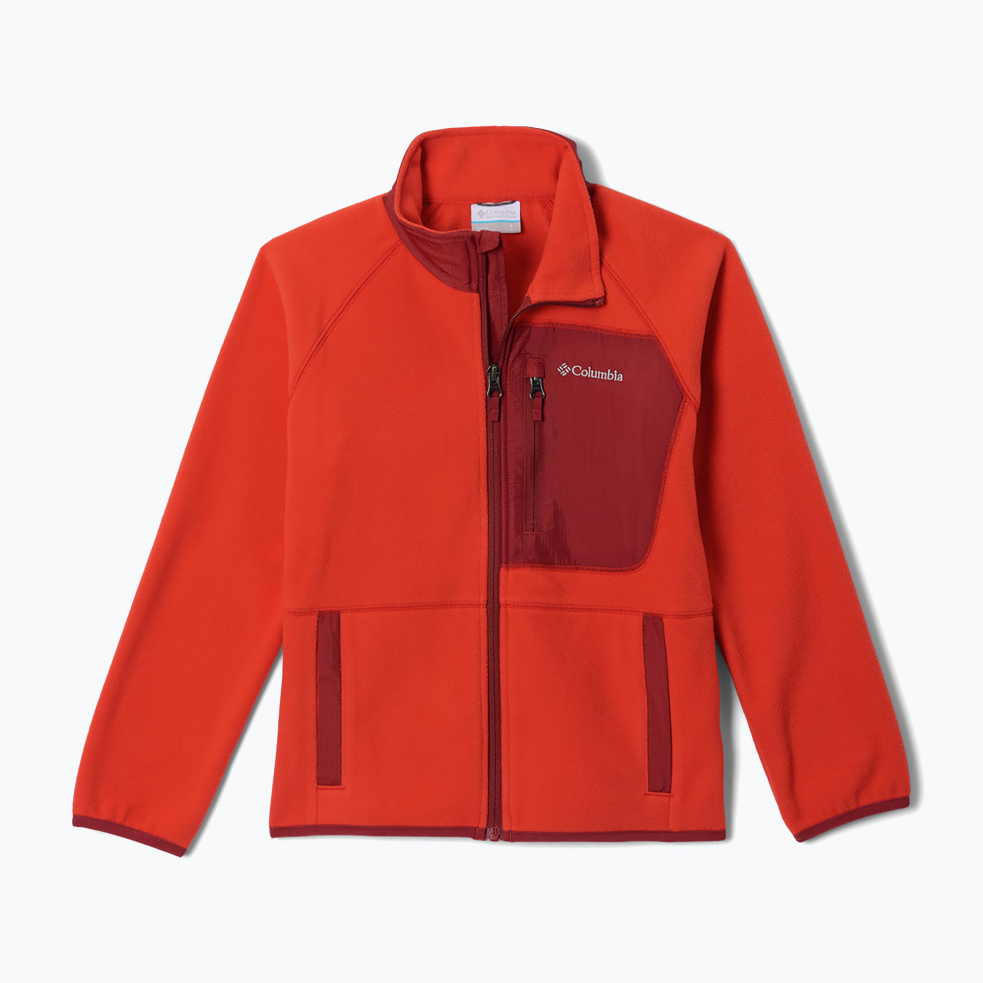 Bluză fleece pentru copii Columbia Fast Trek V Full Zip super sonic/red oxide